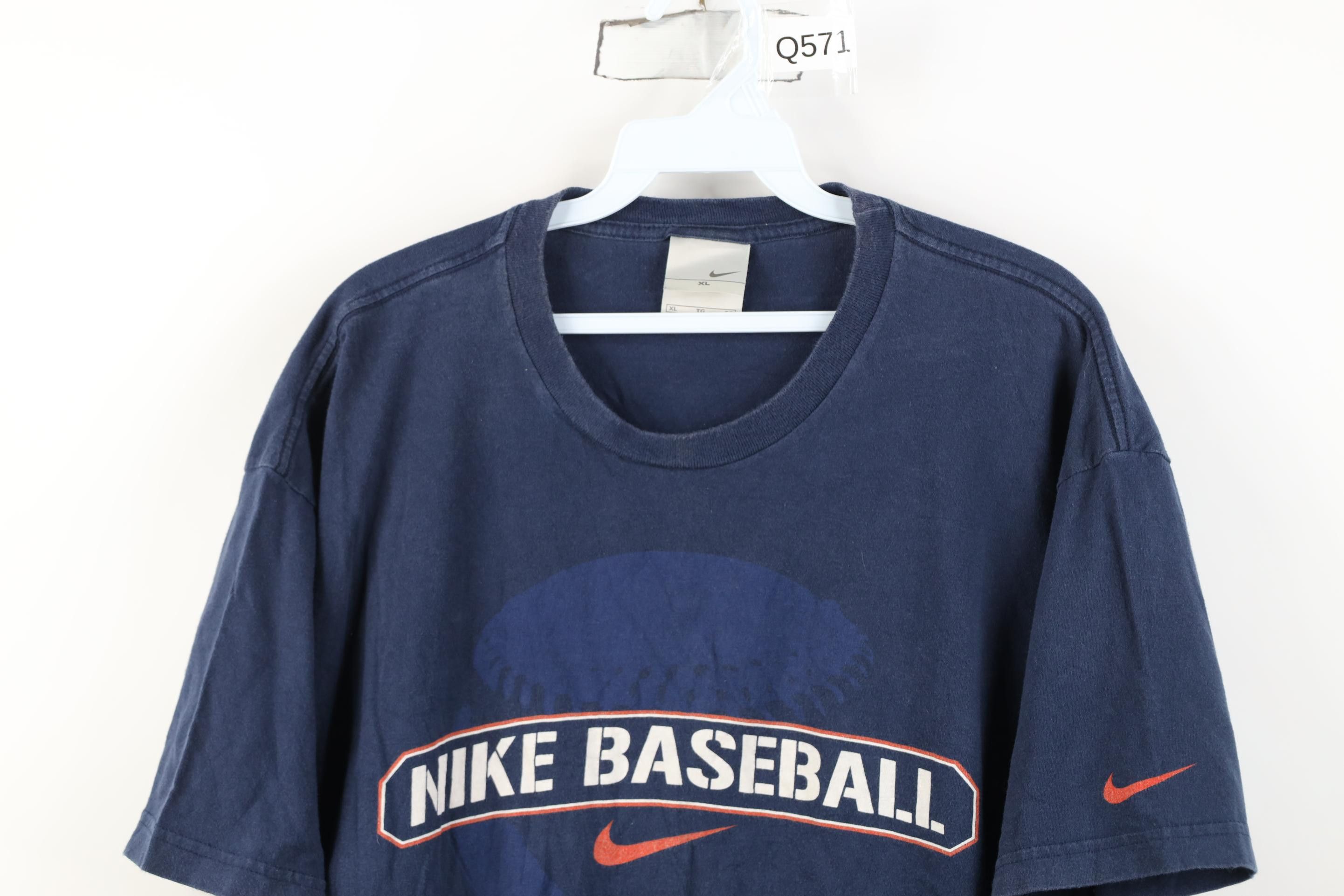 Nike Vintage Y2K Nike Baseball Scott Center Swoosh T-Shirt Blue Size US XL / EU 56 / 4 - 2 Thumbnail