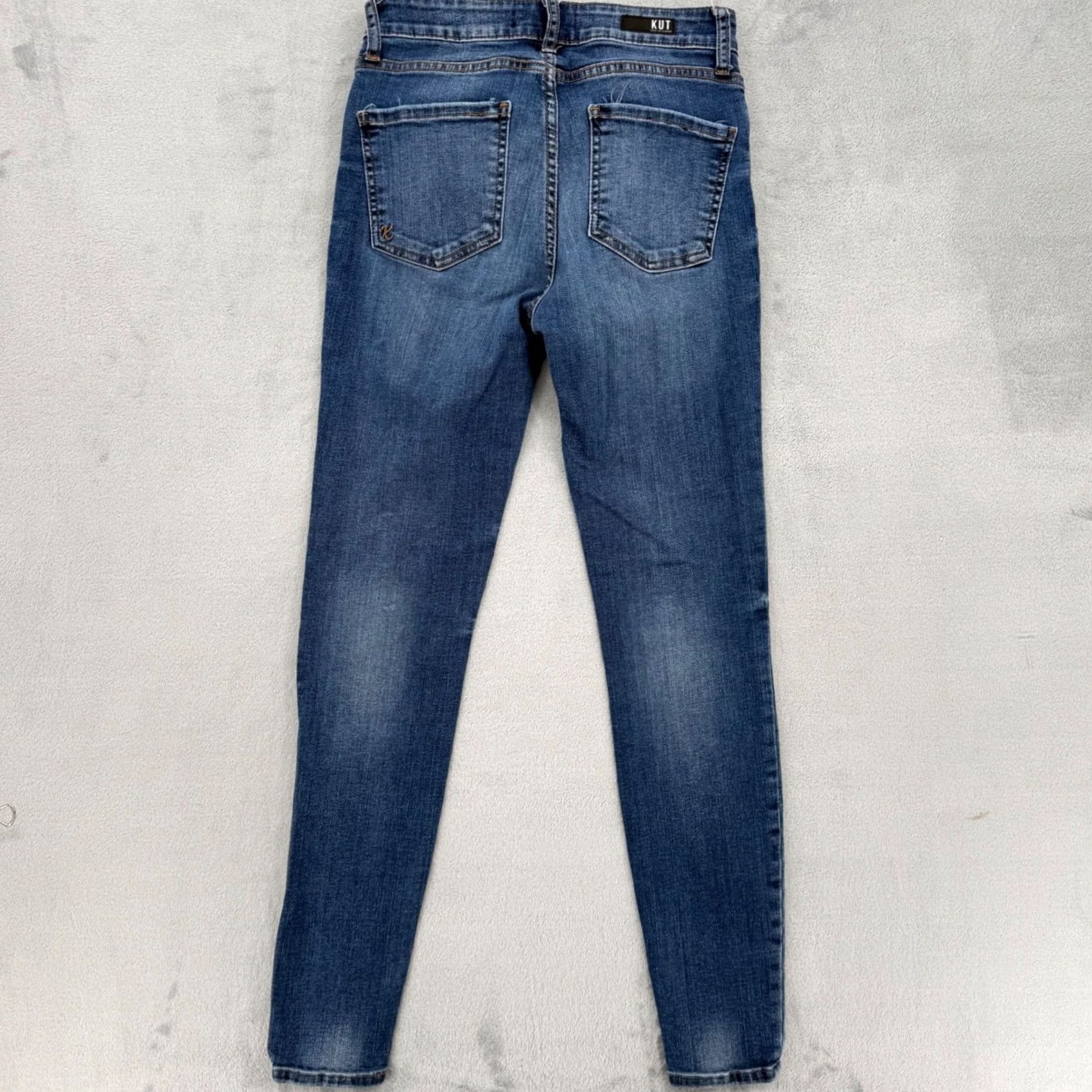 Vintage Kut from the Kloth Donna High Rise Skinny Jeans Dark Wash Blue Denim Size 2 Size 26" / US 2 / IT 38 - 7 Thumbnail