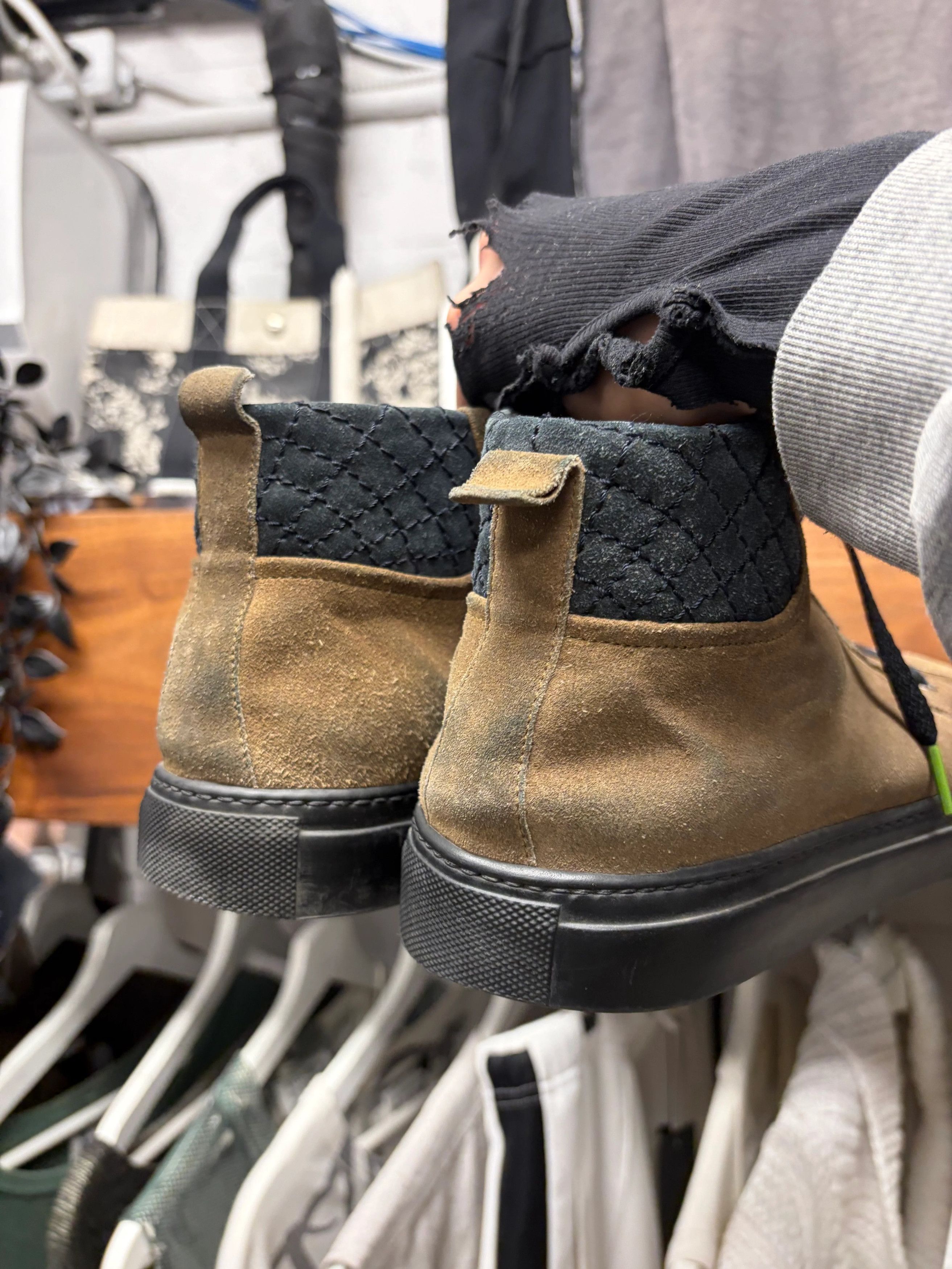 Balenciaga Balenciaga ‘Arena’ Brown/Black Quilted Suede High Top Sneakers Size US 10 / EU 43 - 3 Thumbnail