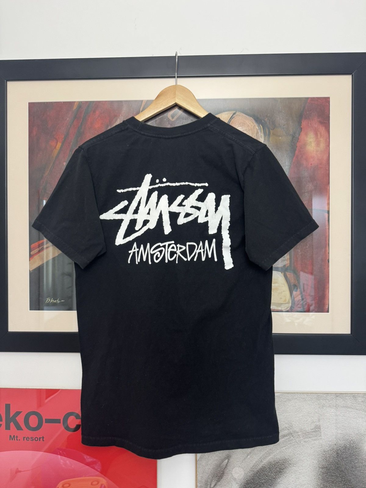 Stussy Stussy Amsterdam logo t-shirt streetwear hype black white