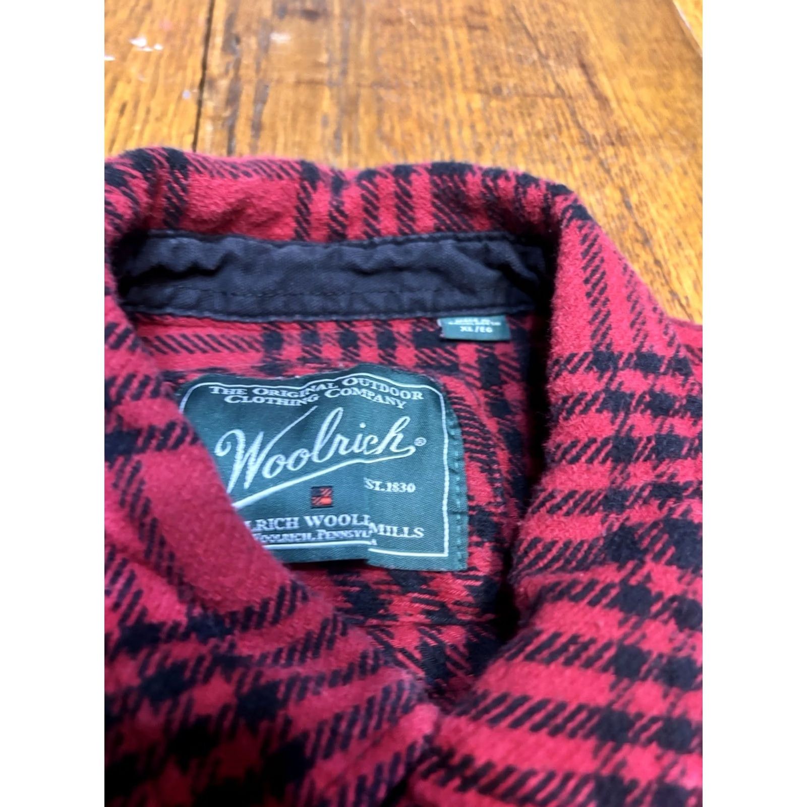 Vintage Woolrich Mens Plaid Flannel Shirt XL Red Button Down Size US XL / EU 56 / 4 - 2 Thumbnail