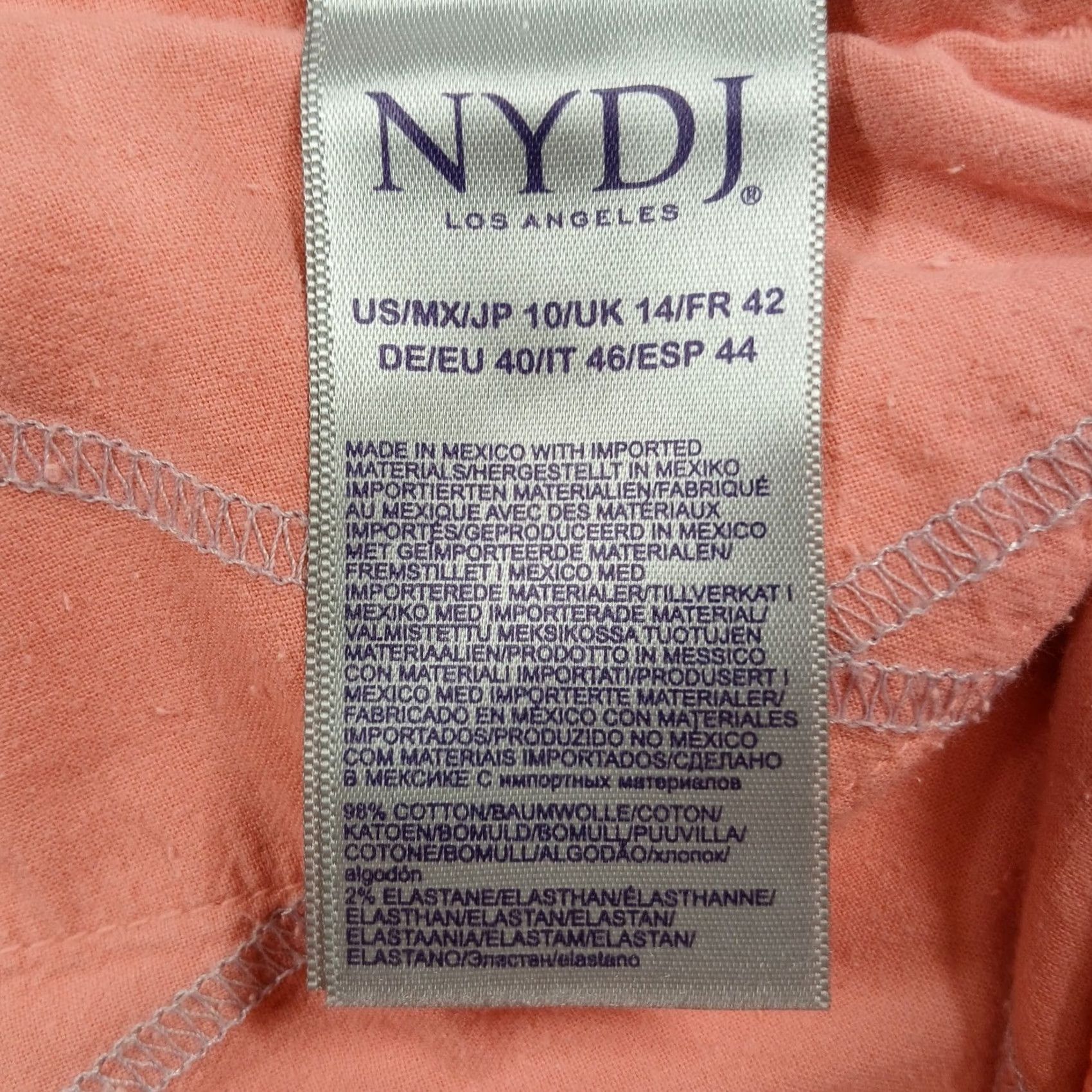 NYDJ NYDJ Alina Convertible Ankle Jeans Women 10 Coral Pink Lift Tuck Stretch EUC Size 32" / US 10 / IT 46 - 7 Thumbnail