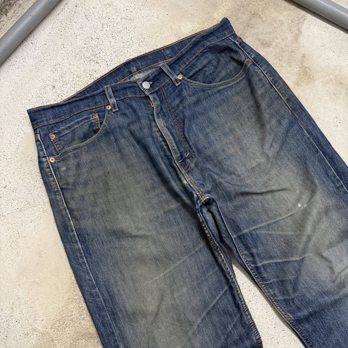 Levi's Levis 505 Cool Distressed Repaired Stretch Denim Pants Size US 36 / EU 52 - 4 Thumbnail