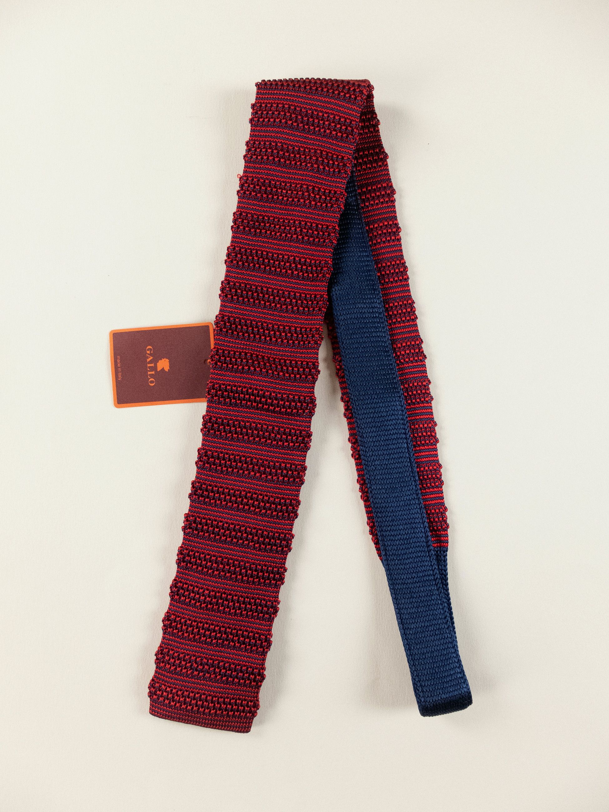 Other GALLO red knit skinny silk tie NWT Made in Italy Size ONE SIZE - 1 Thumbnail