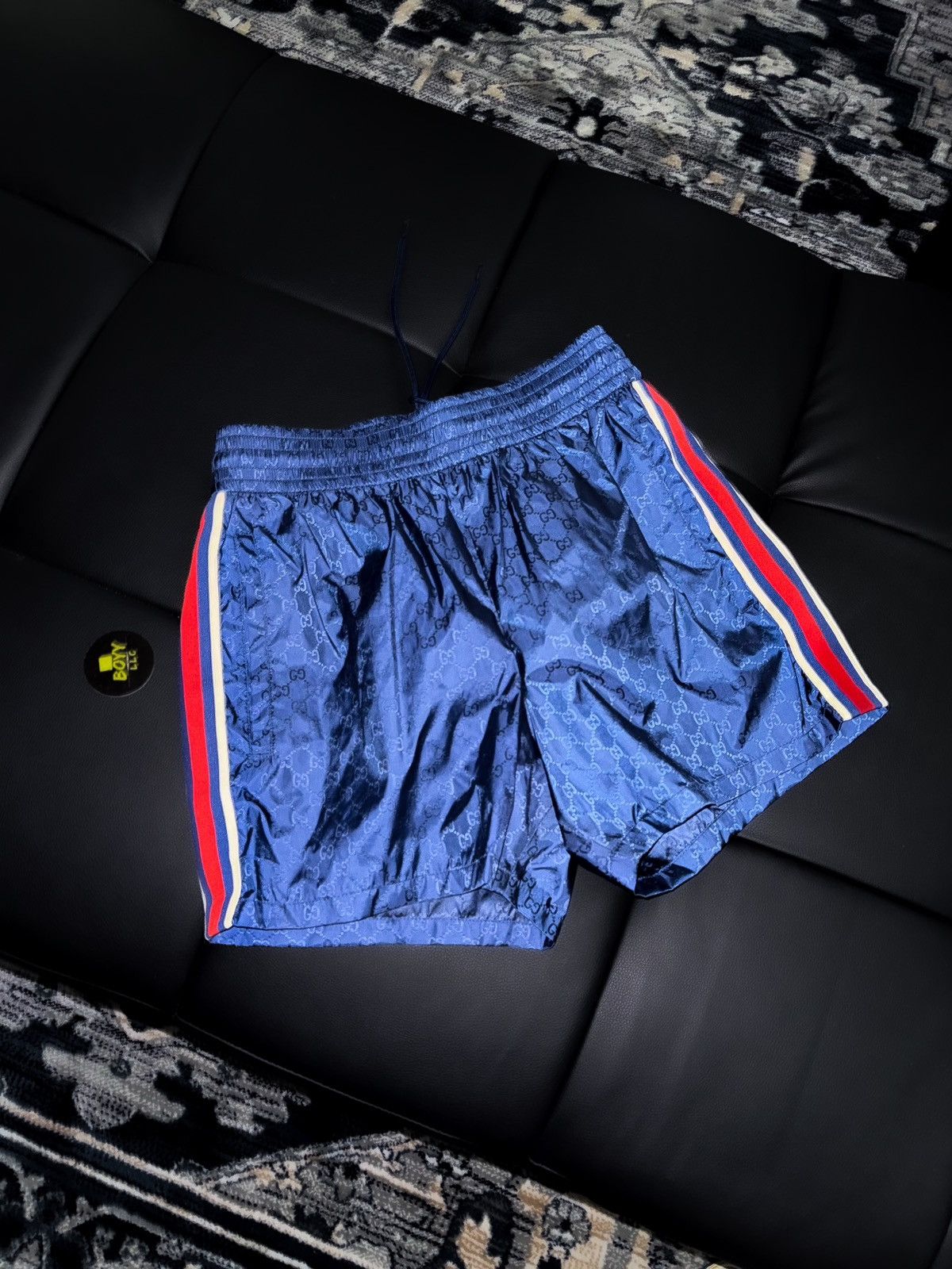 Gucci web swim shorts sz 46