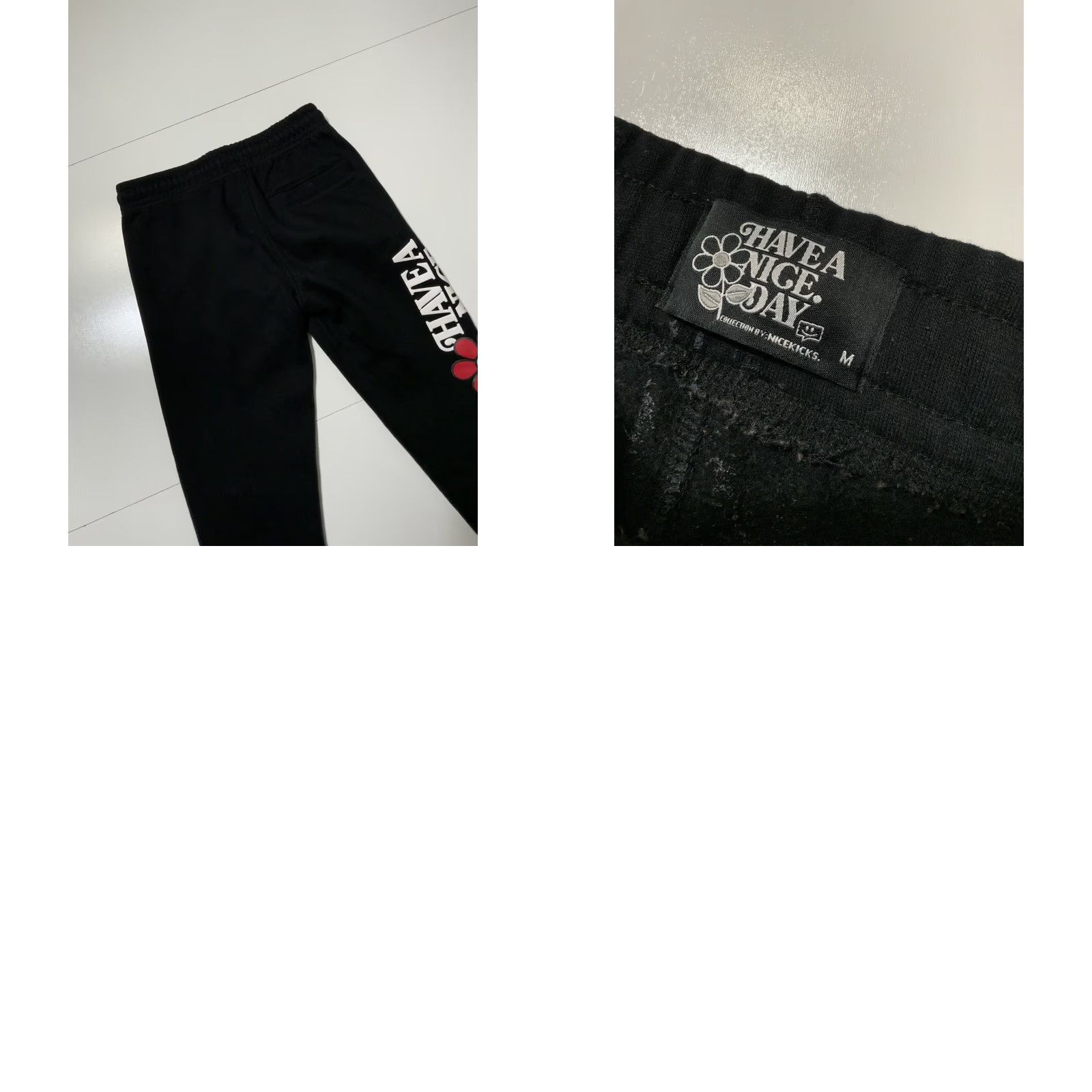 Vintage VINTAGE Sold Out Nice Kicks Have A Nice Day Heavyweight Fleece Black Jogger Sweatpants M Boys Girls Mens Womens Size US 31 - 8 Thumbnail