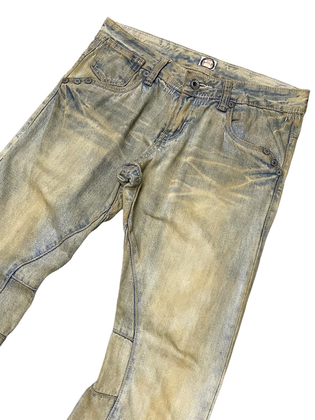 45rpm × Kapital R By 45rpm Asymmetry Muddy Curved Leg Stacked Jeans Size US 30 / EU 46 - 3 Thumbnail