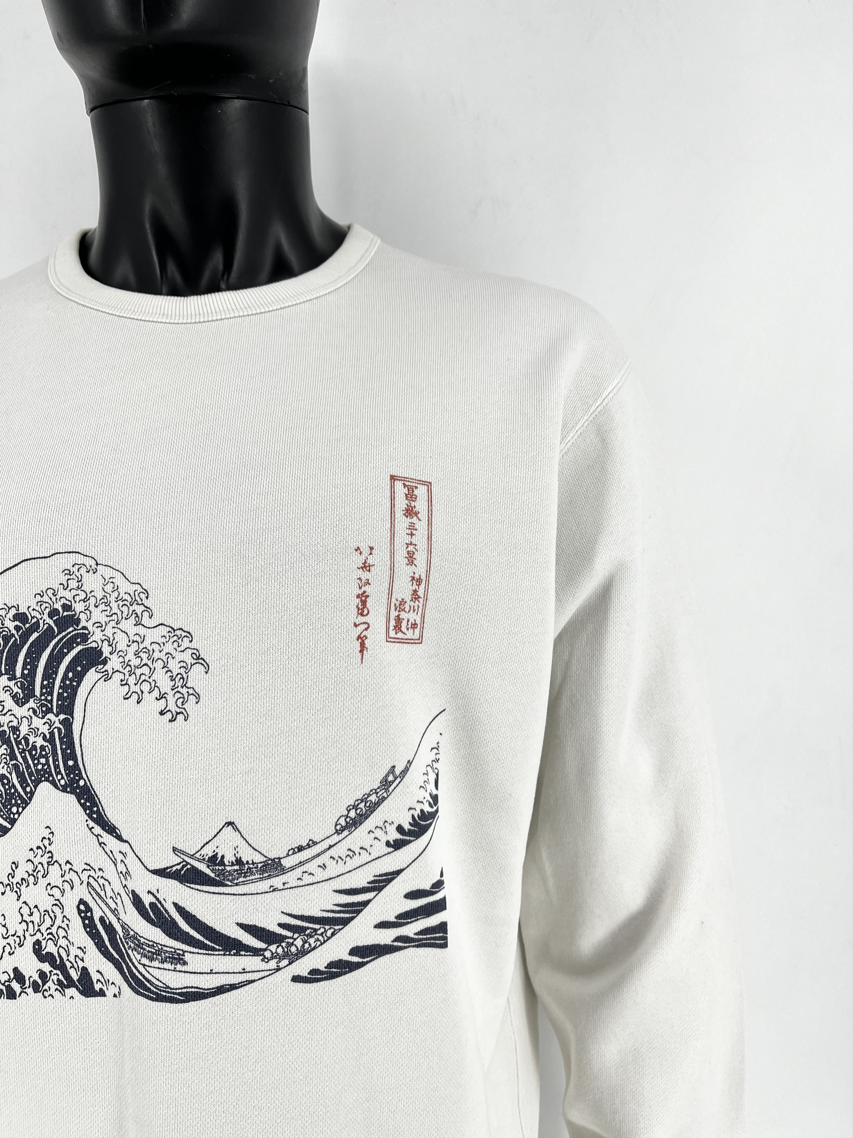 Uniqlo × Vintage Uniqlo Hokusai Blue Kanagawa Wave Graphic Crewneck Sweat Size US L / EU 52-54 / 3 - 7 Thumbnail