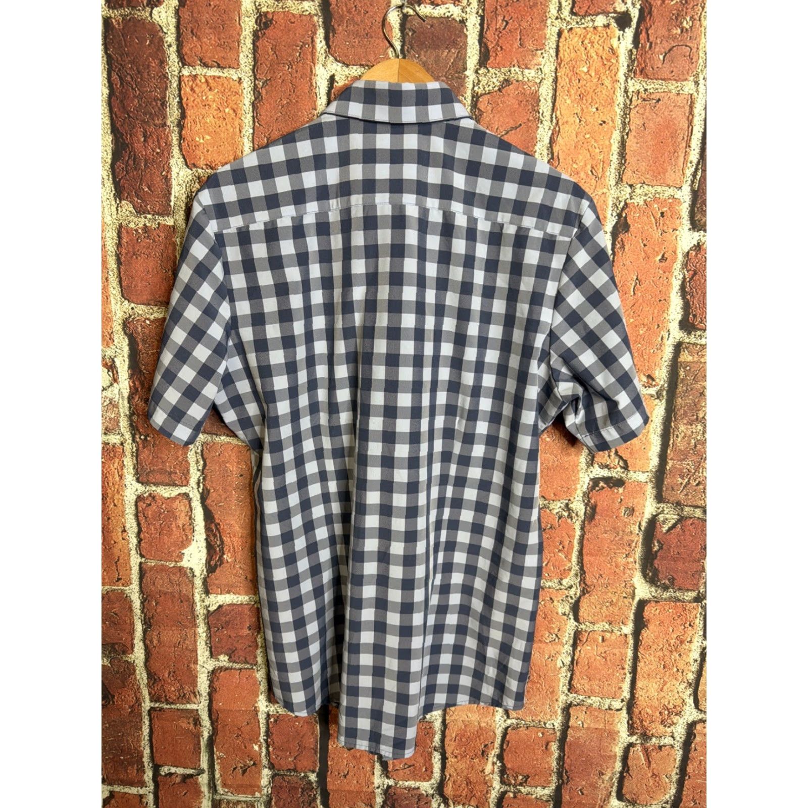 Mizzen+Main Mizzen+Main Leeward Shirt Men L Blue Trim Fit Plaid Check Short Sleeve Button-Up Collared Slim Easy Care Breathing All Seasons Size US L / EU 52-54 / 3 - 3 Thumbnail