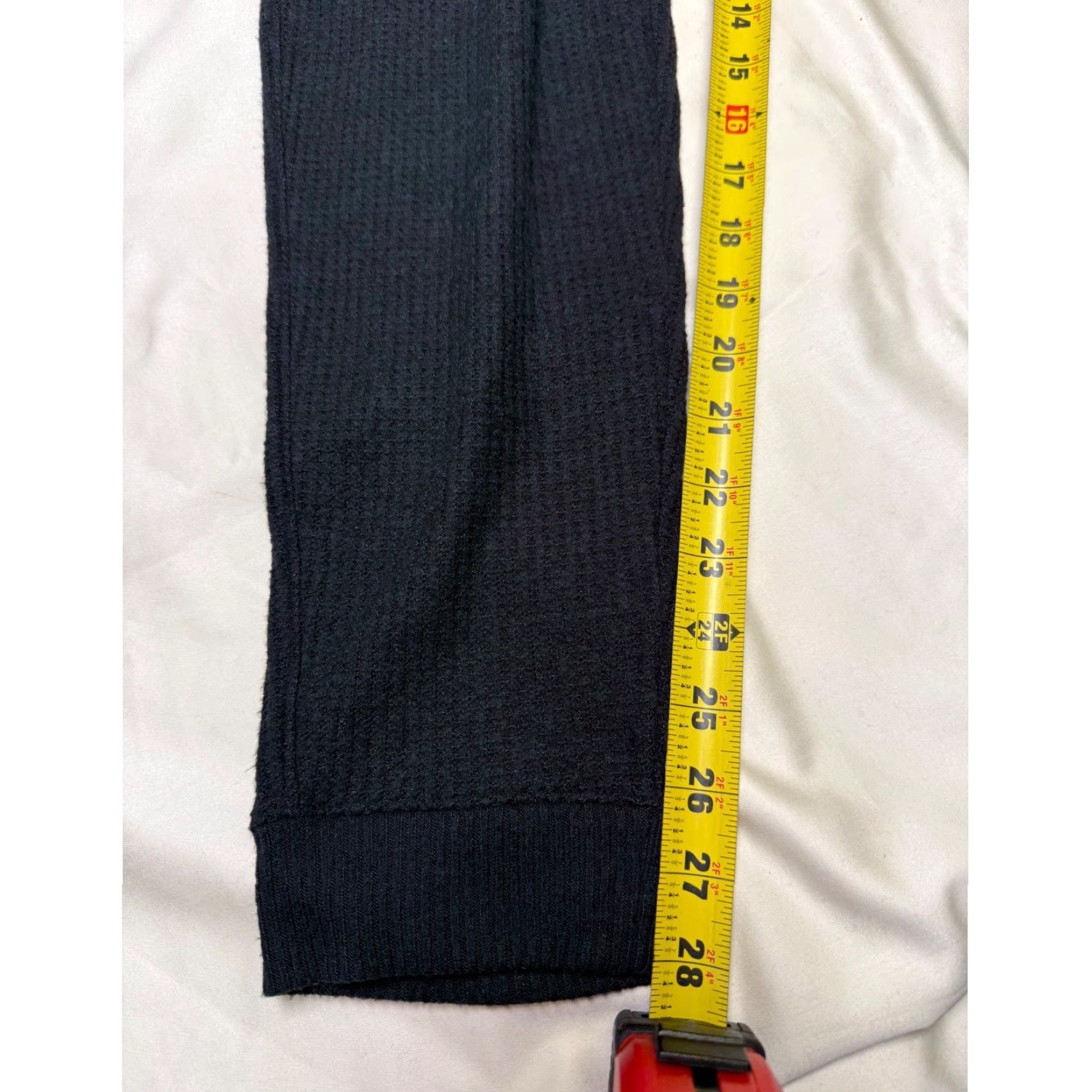 ATM Anthony Thomas Melillo ATM Anthony Thomas Melillo Waffle Knit Lounge Set Black XS - Pants & Top, 2 Piece, Women, Long Sleeve, Drawstring, Casual Winter/Fall Knit Outfit Size XS / US 0-2 / IT 36-38 - 7 Thumbnail