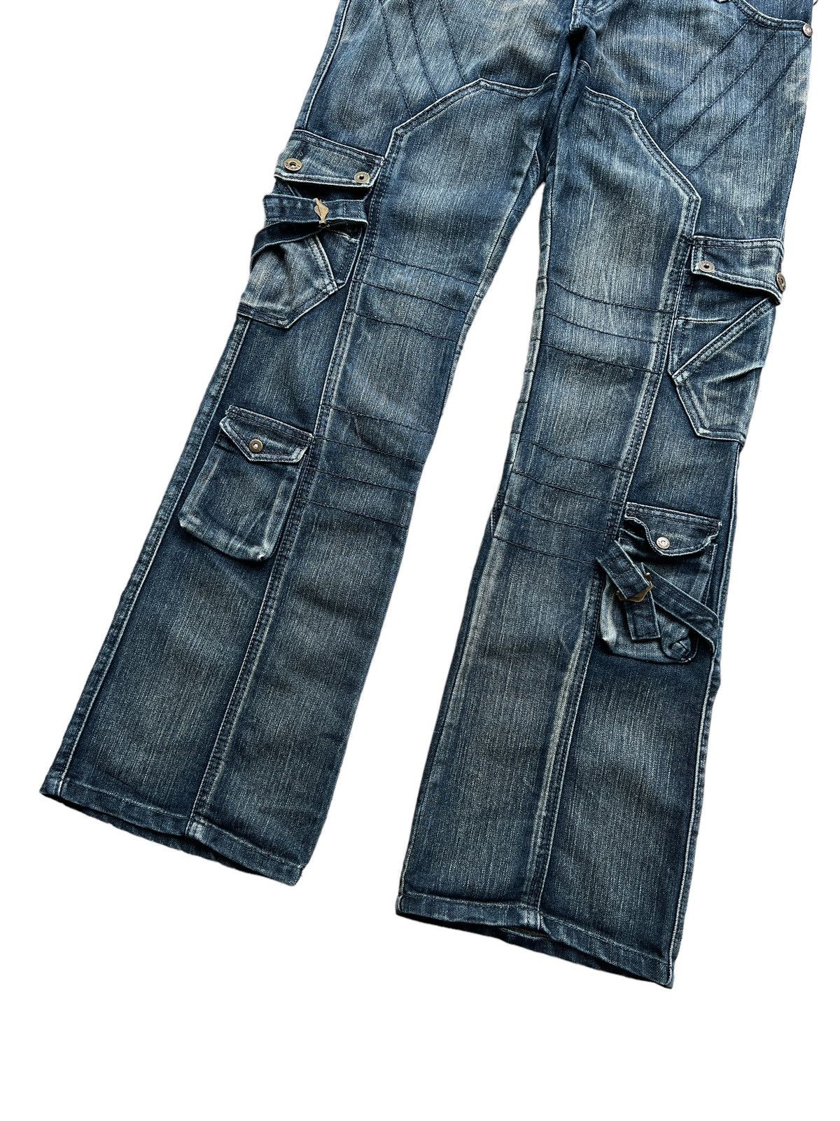20471120 Jeans De Art 🇯🇵 Cyberpunk Multipocket Flare Denim Cargo Size US 33 - 3 Thumbnail