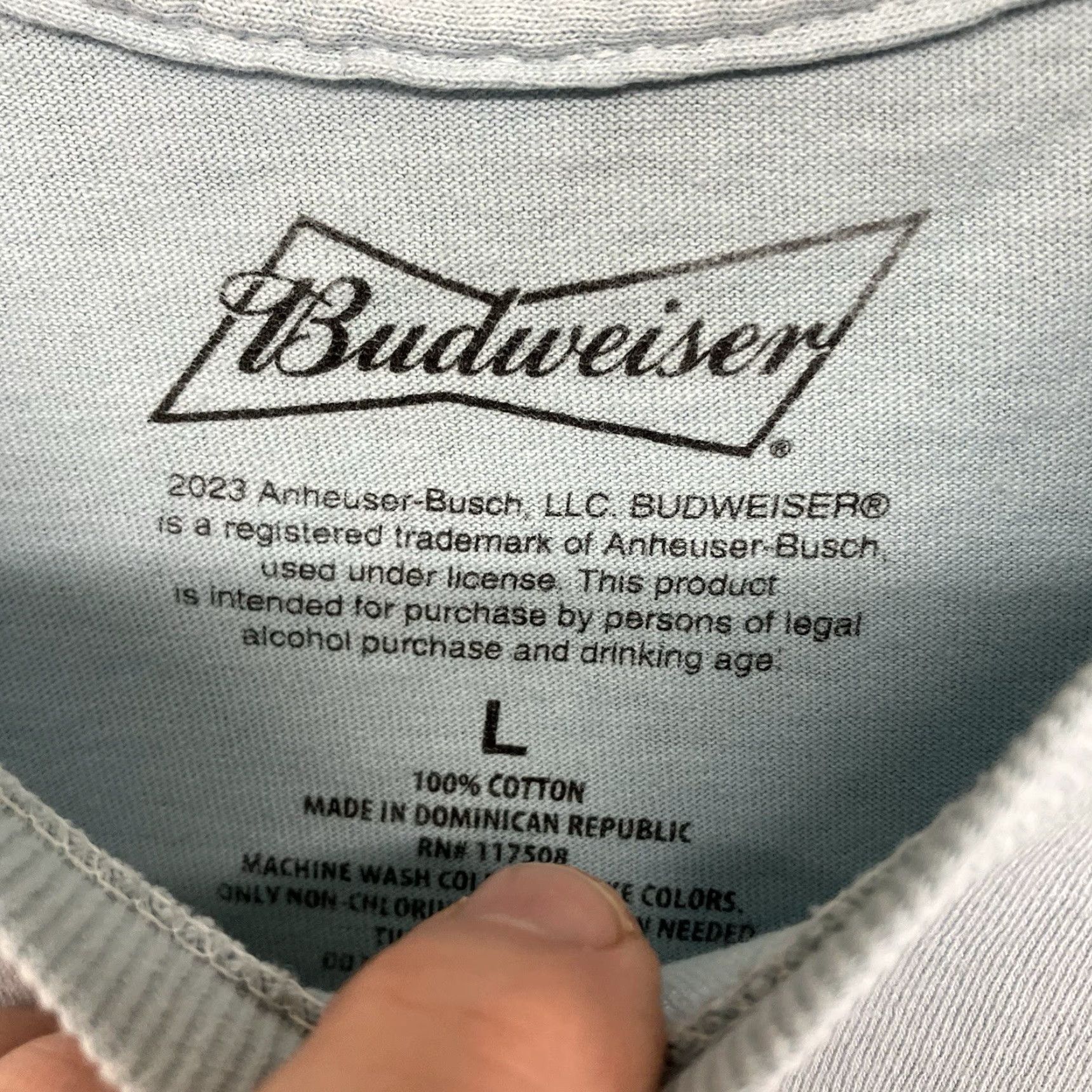 Budweiser Budweiser Shirt Men L Blue Graphic Tee Short Sleeve Crew Neck 50s Retro Beer Happy Mens Size US L / EU 52-54 / 3 - 4 Thumbnail