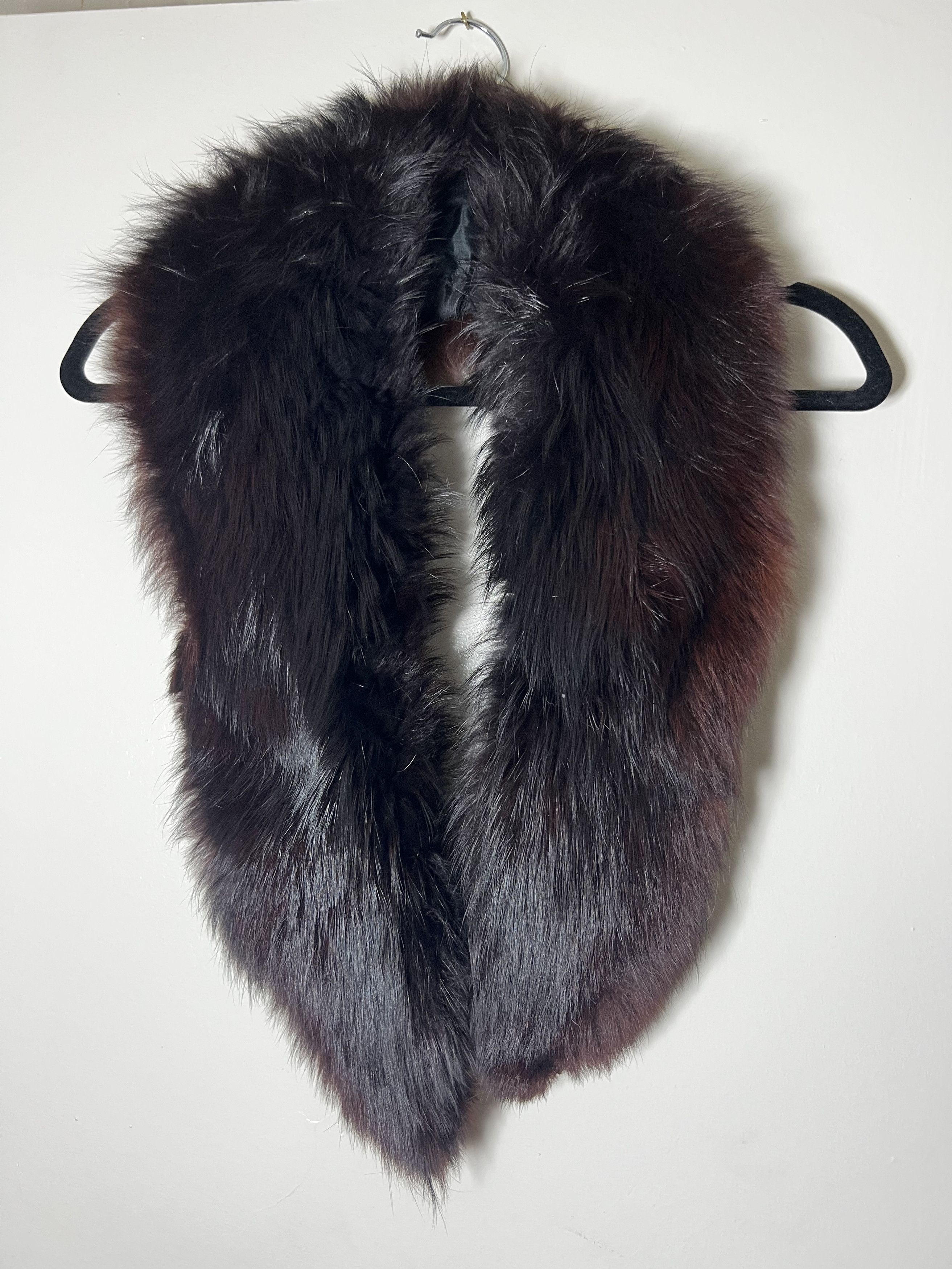 Vintage 1950's-1960's Black Fox Fur Collar for Knit Sweater