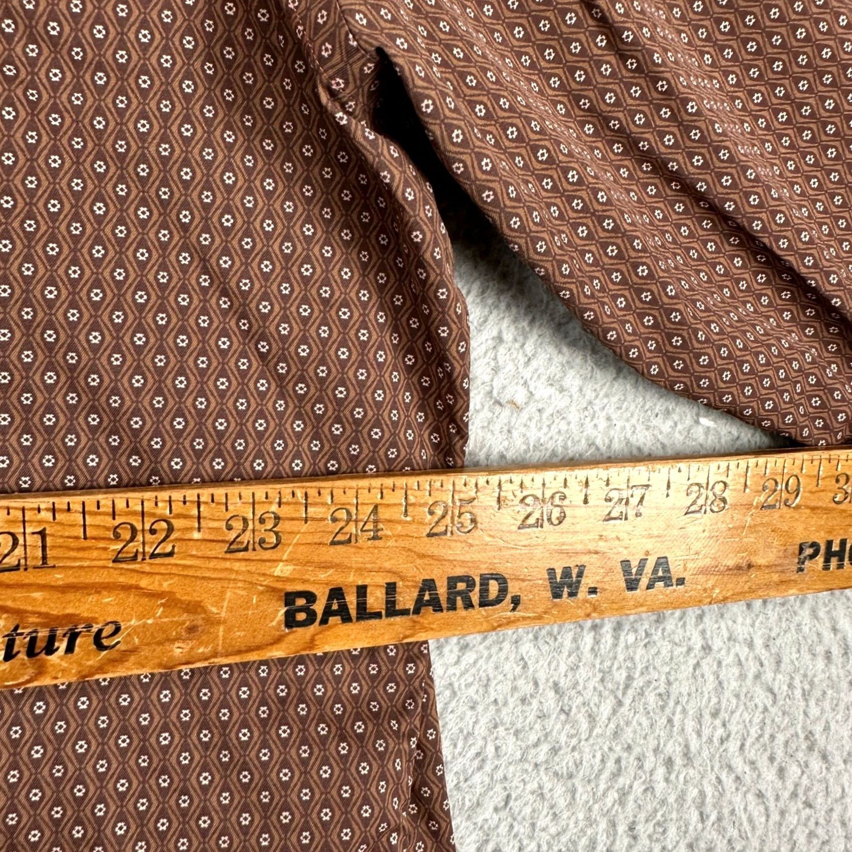 Vintage J. Hilburn Mens Shirt Button Up 2XL Brown Geometric Long Sleeve Casual Pocket Size US XXL / EU 58 / 5 - 7 Thumbnail