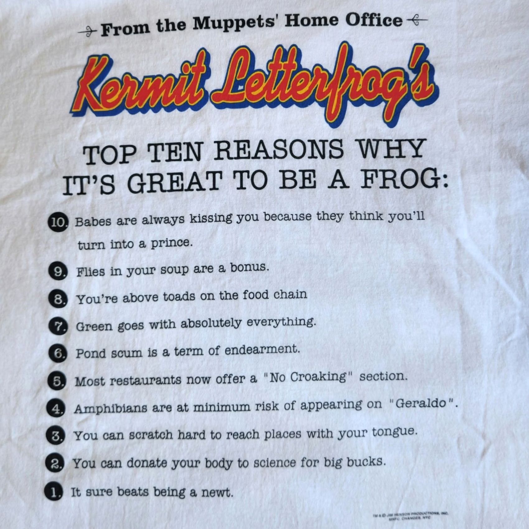 Lee VINTAGE Lee Kermit the Frog Too Late with Kermit Letterfrog White LG Graphic T-Shirt Men LG 90s Cartoon Retro Short Sleeve Crew Neck Cotton Size US L / EU 52-54 / 3 - 5 Thumbnail