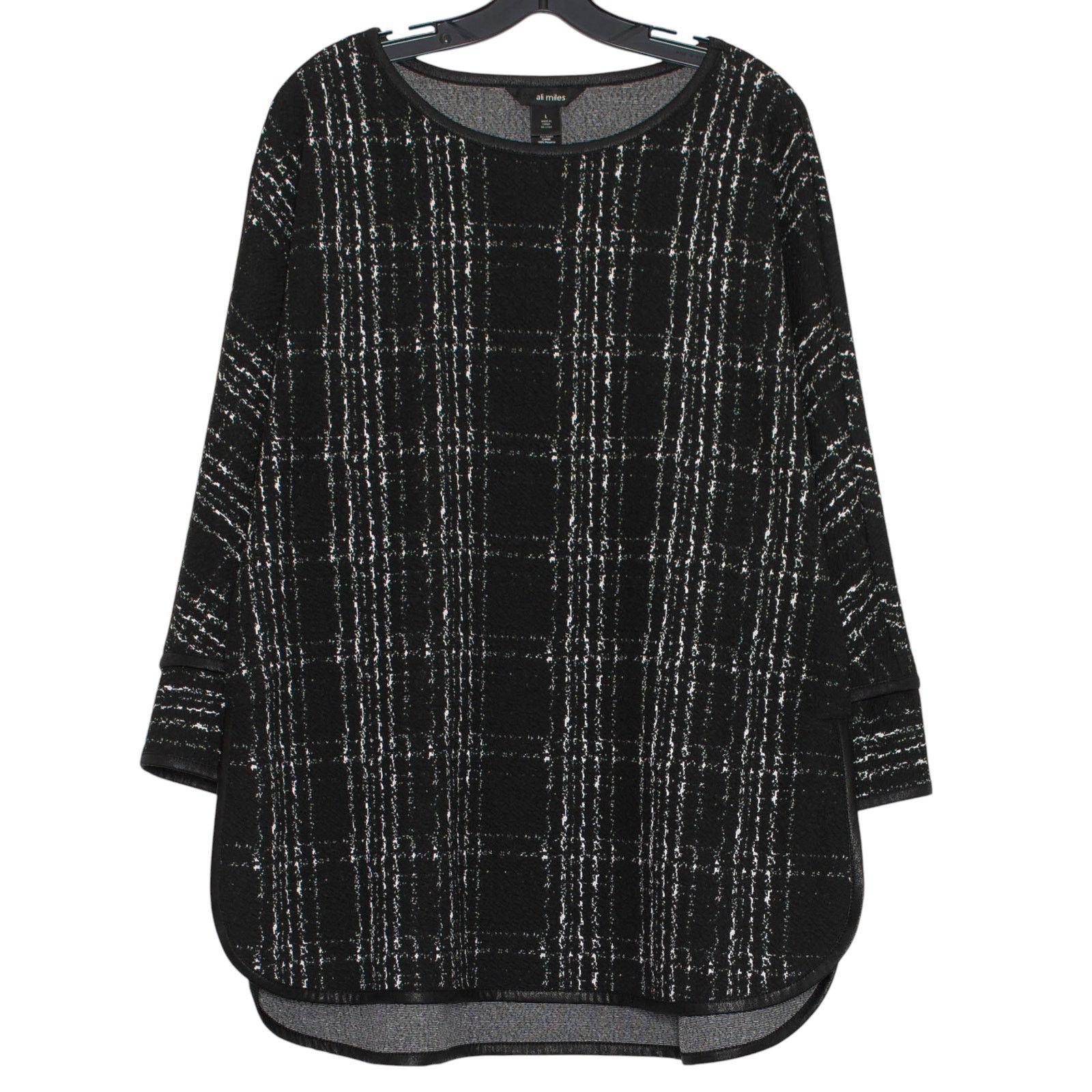 Other Ali Miles Top Plaid Black L Minimalist Lagenlook Oversized Size L / US 10 / IT 46 - 1 Thumbnail