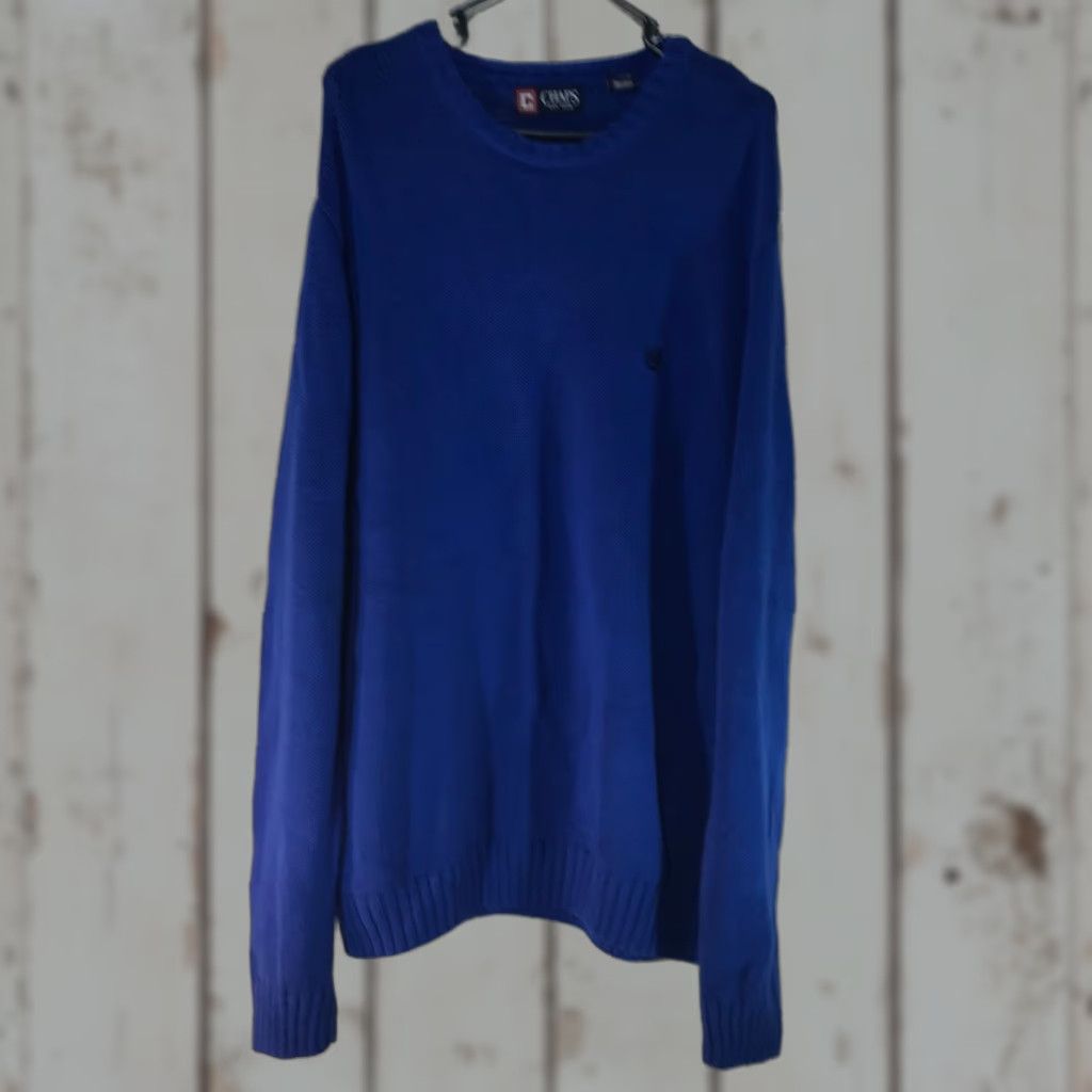 Chaps Chaps Blue Cotton Sweater XL Classic Pullover Long Sleeve Business Casual Mens Size US XL / EU 56 / 4 - 1 Thumbnail
