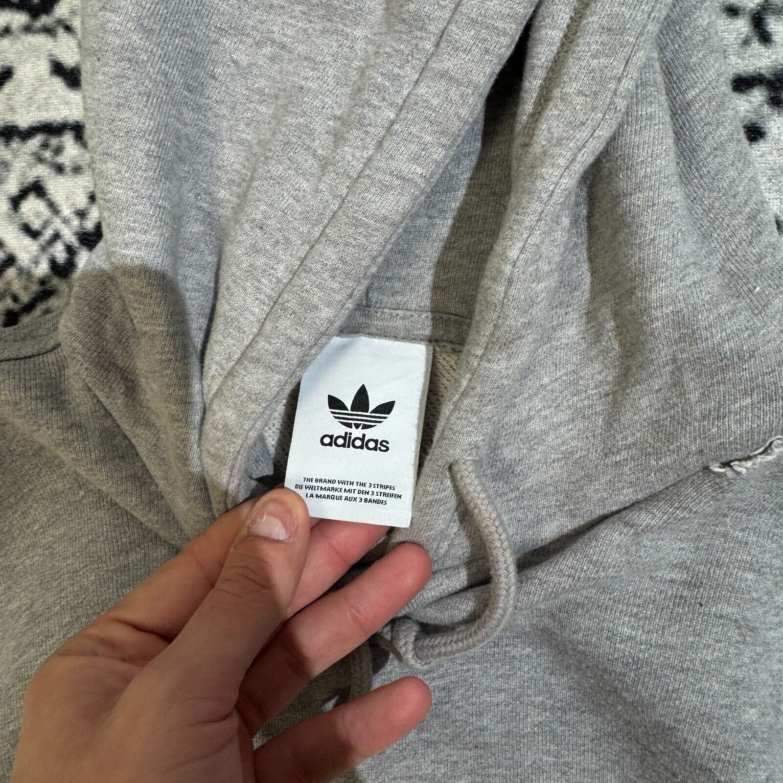 Adidas × Vintage Vintage Adidas Unisex Gray Cotton Hoodie Size S Regular Fit Size US S / EU 44-46 / 1 - 8 Thumbnail