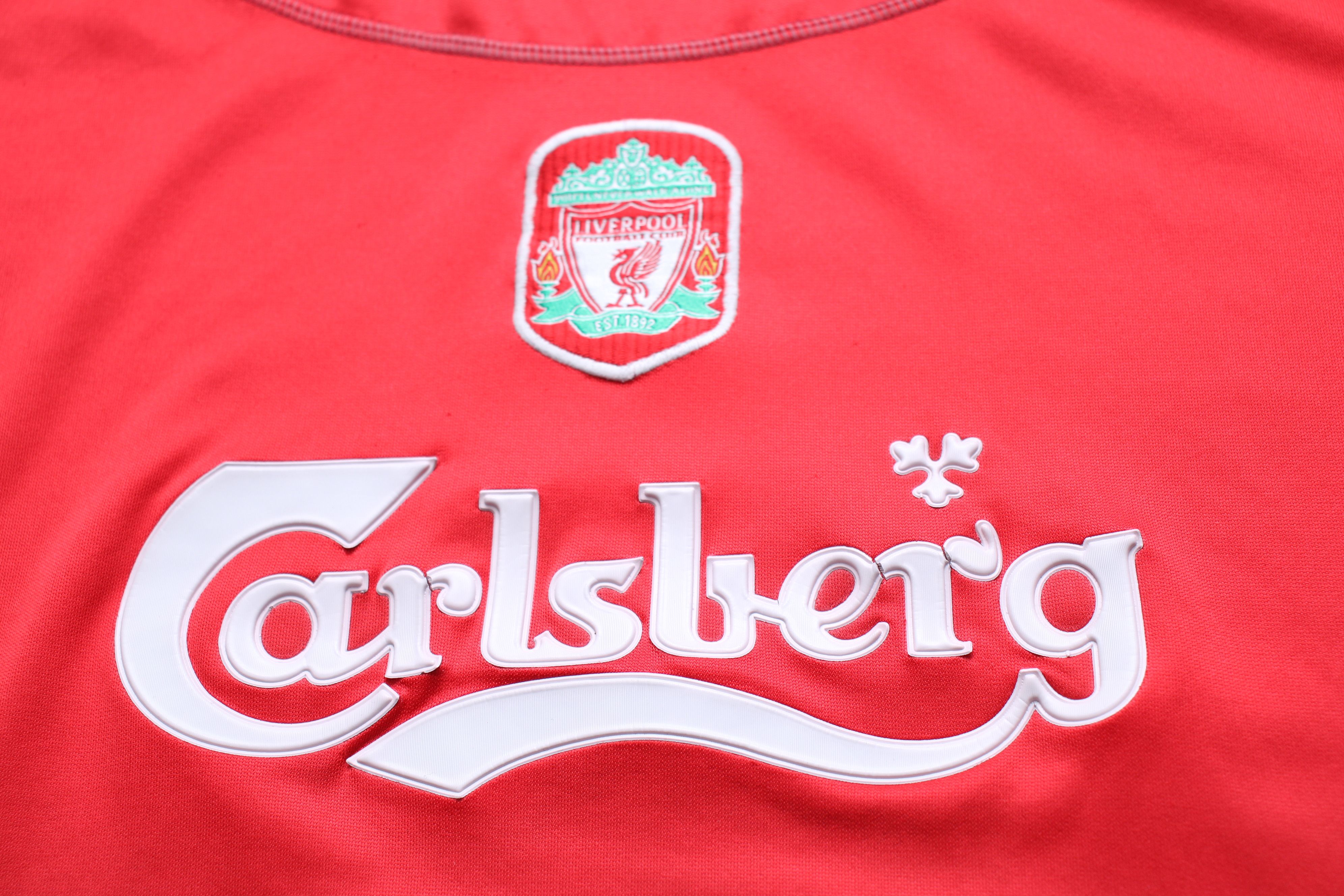 Reebok VTG Reebok Liverpool FC 2002-2004 Home Jersey Red Carlsberg Size US L / EU 52-54 / 3 - 3 Thumbnail
