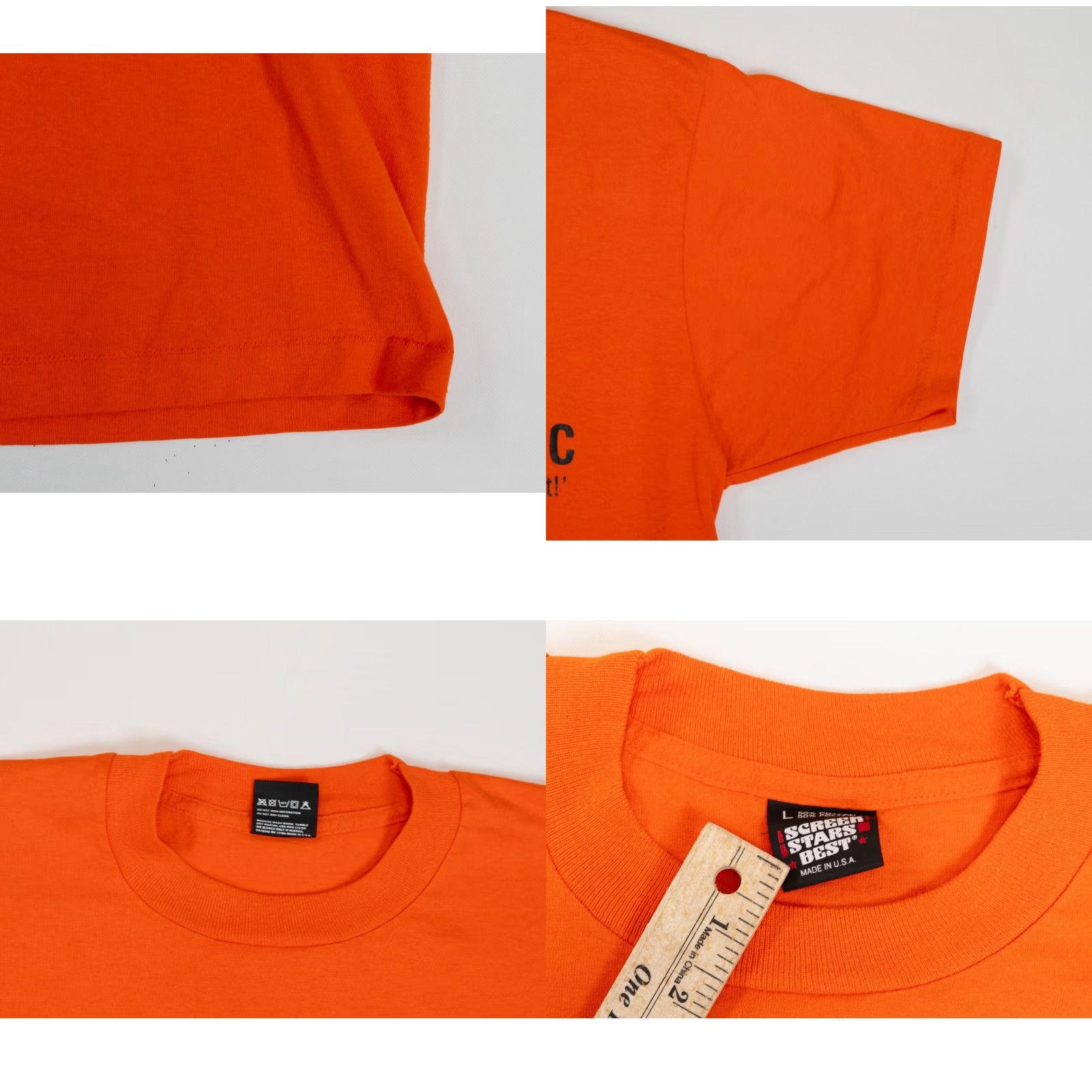 Vintage VINTAGE Screen Stars T-Shirt Boy s and Girls Club Size L 90s Orange Crew Neck Short Sleeve Size US L / EU 52-54 / 3 - 8 Thumbnail