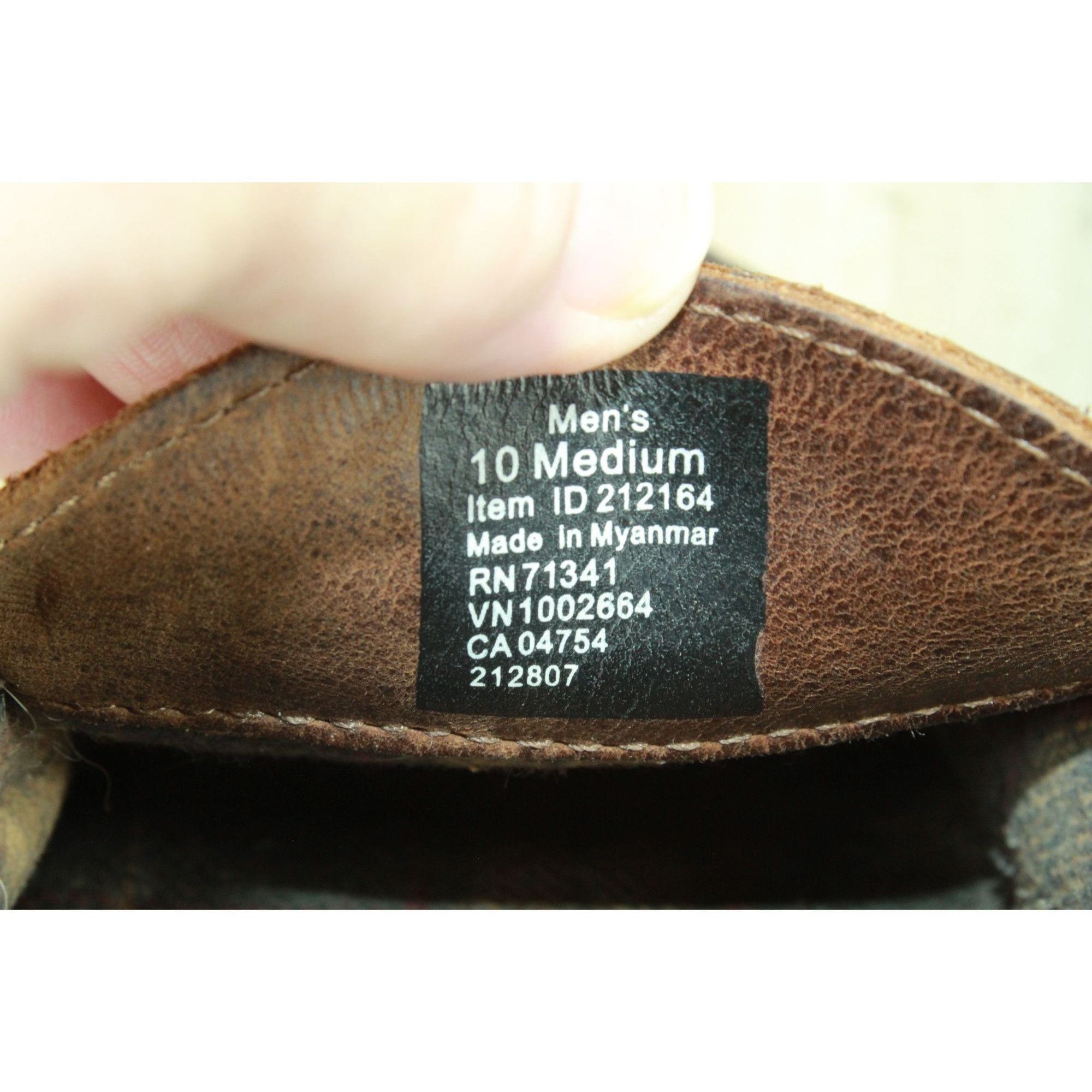 L.L. Bean LL Bean Men's Brown Leather Handsewn Flannel Lined Slippers Size US 10 / EU 43 - 8 Thumbnail