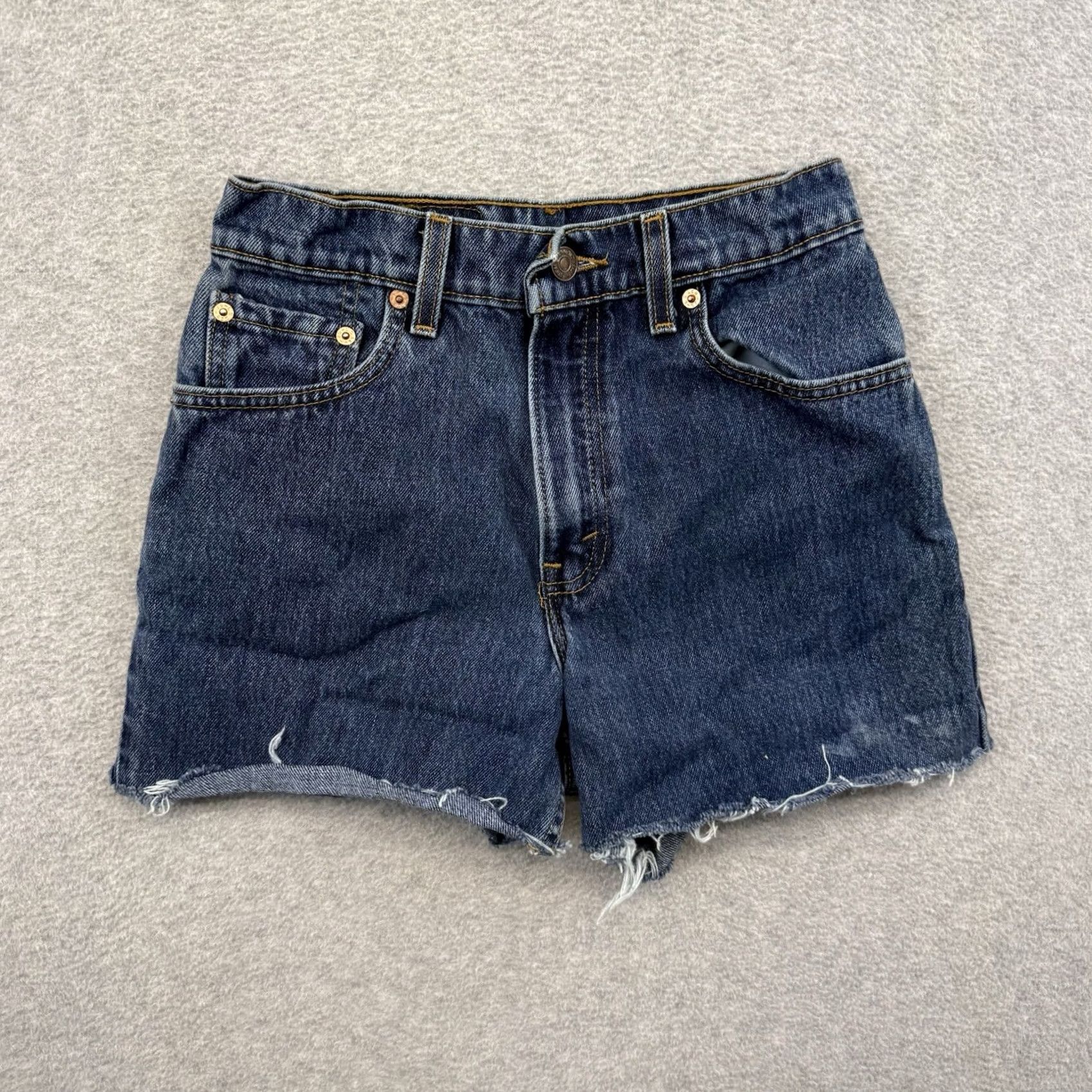 Levi's VINTAGE Levi's 550 Denim Shorts 25” Waist Medium Wash USA MADE 90s Western College Hippie Retro Casual Womens Shorts Size 42" / US 20 - 3 Thumbnail