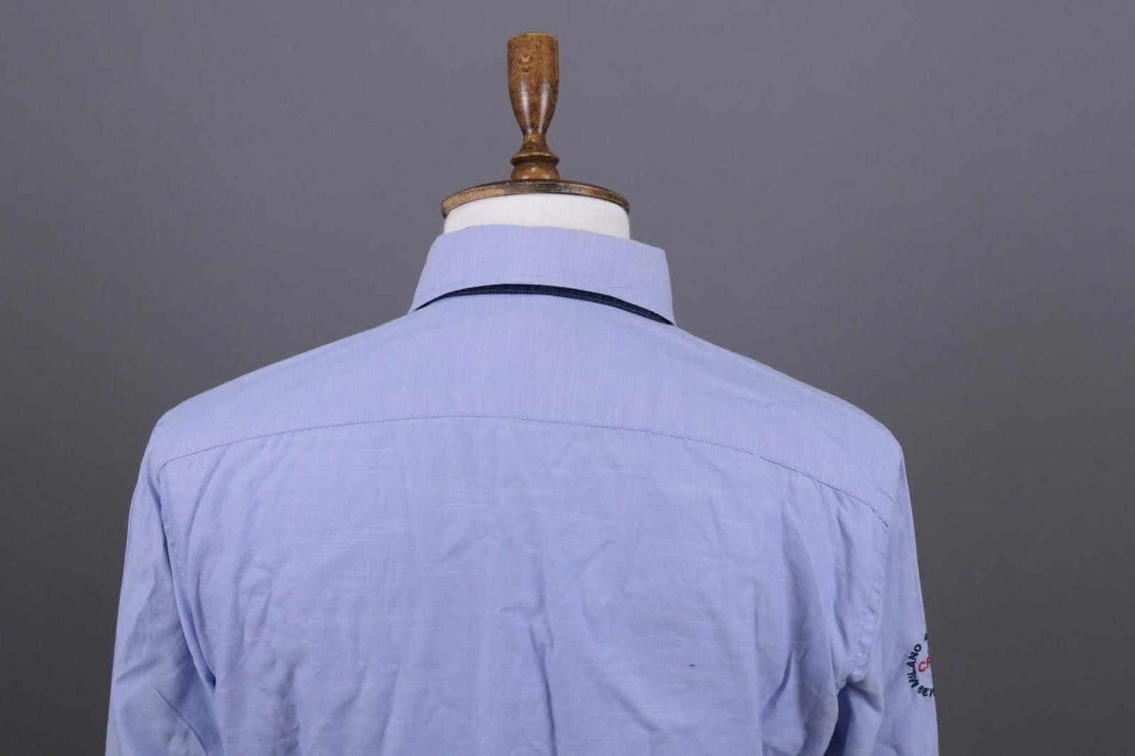 Designer Boggi Milano Blue Flag Long Sleeve Button Down Shirt Size 39 Size US M / EU 48-50 / 2 - 10 Thumbnail