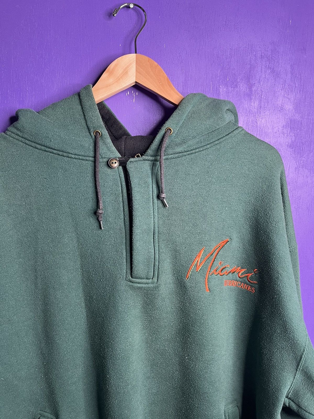 Vintage Vintage 90s Miami hurricanes logo button hoodie Size US XL / EU 56 / 4 - 3 Thumbnail