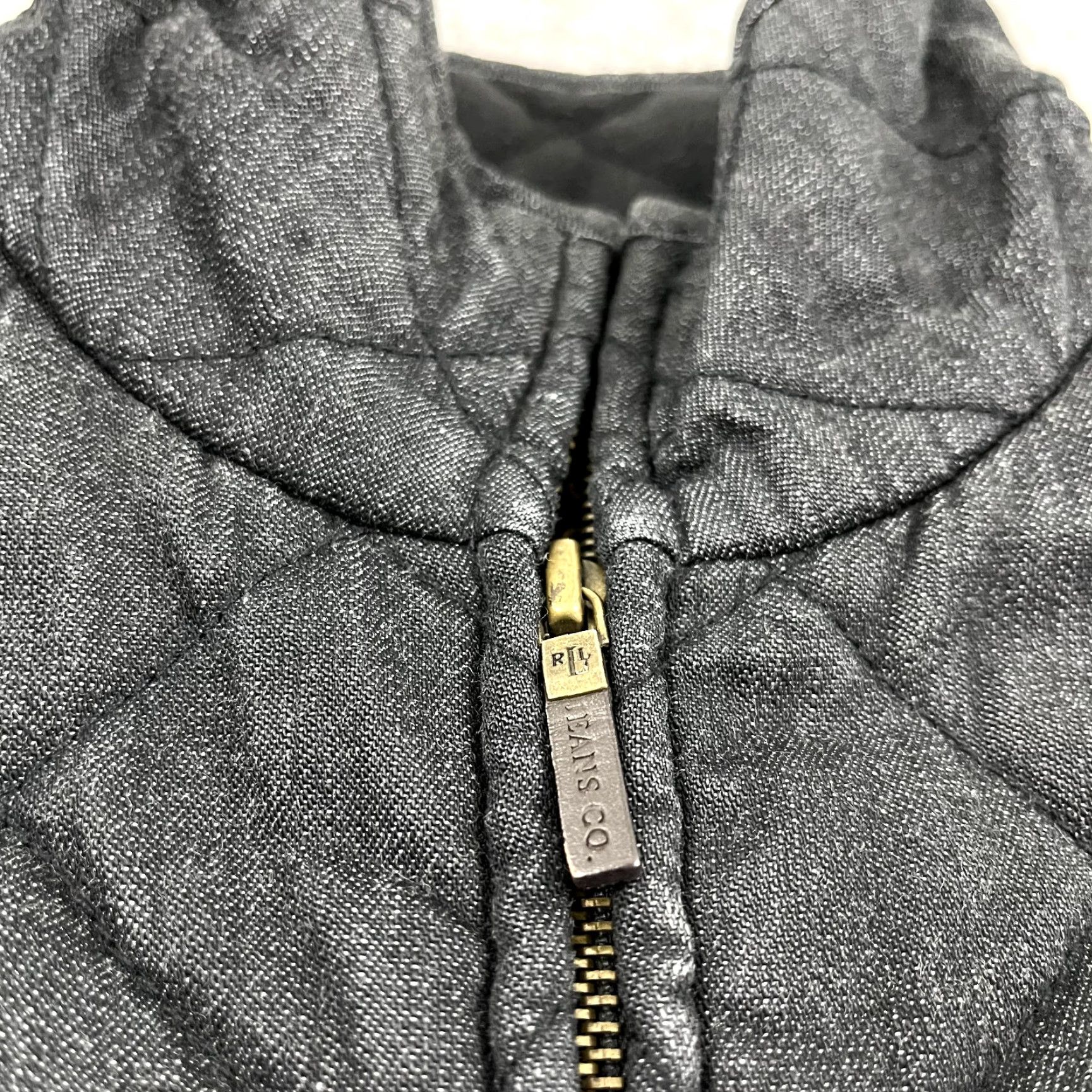 Ralph Lauren LAUREN JEANS CO Vest Womens Small Gray Brown Leather Quilted Pockets Full Zip - Vintage: No (not included) Size 28" / US 6 / IT 42 - 6 Thumbnail