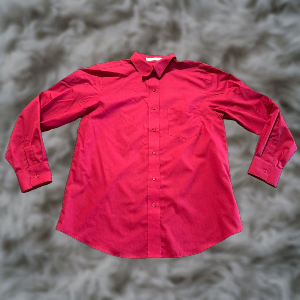 Vintage Foxcroft Shirt Women's Size 12 Red Long Sleeve Button-Up Cotton Blend Casual Dressy? Size XL / US 12-14 / IT 48-50 - 1 Thumbnail