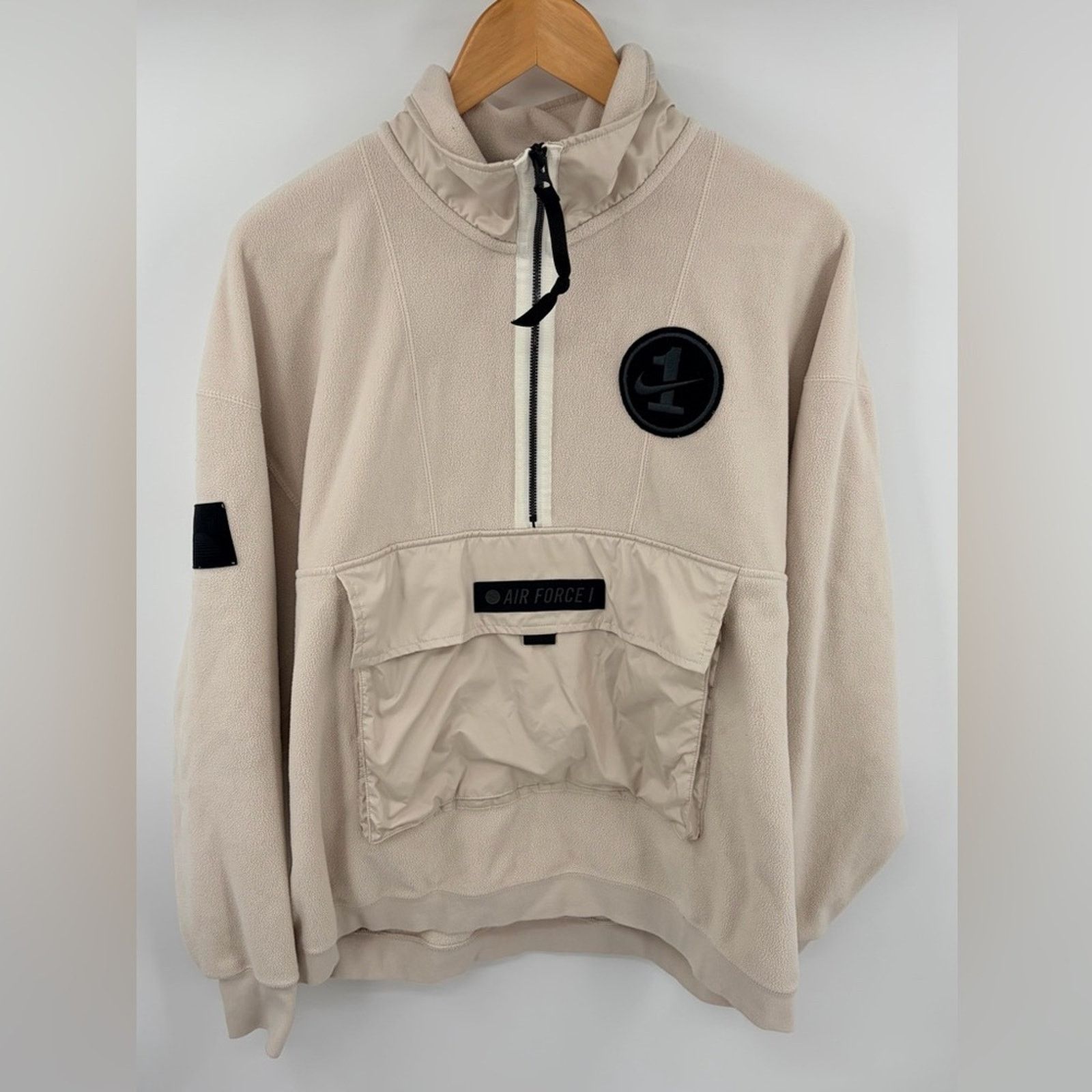 Nike Nike Air Force 1 fleece half zip beige pullover sweatshirt M Size US M / EU 48-50 / 2 - 1 Thumbnail