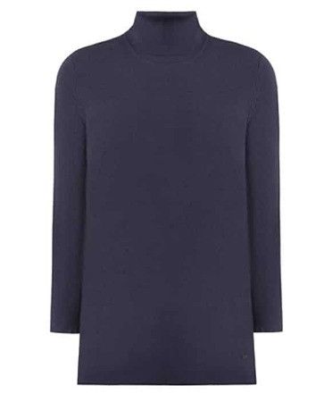 Tom Ford o1loc1c0924 MAK1086 Turtleneck Knitted Top in Navy Blue Size S / US 4 / IT 40 - 1 Thumbnail