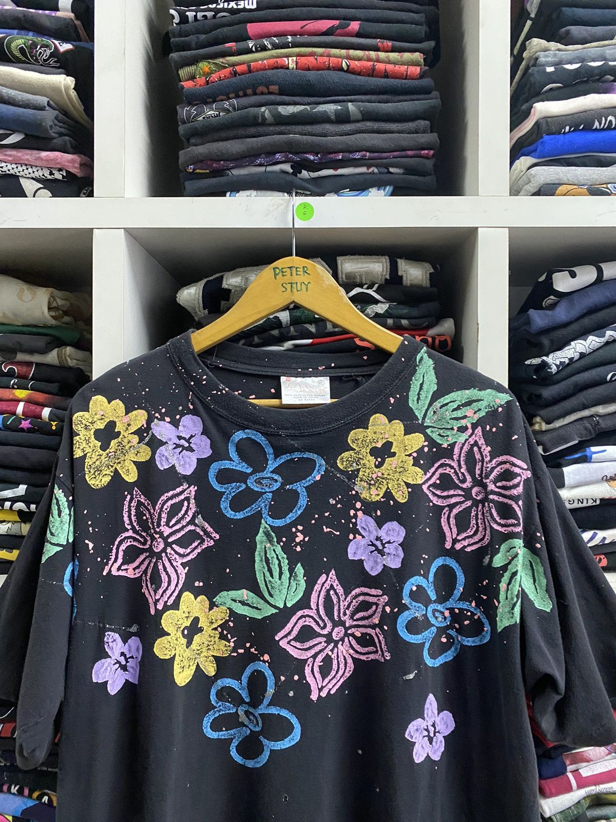 Vintage Makee Tee Floral Art Splash Design Size US XL / EU 56 / 4 - 5 Thumbnail