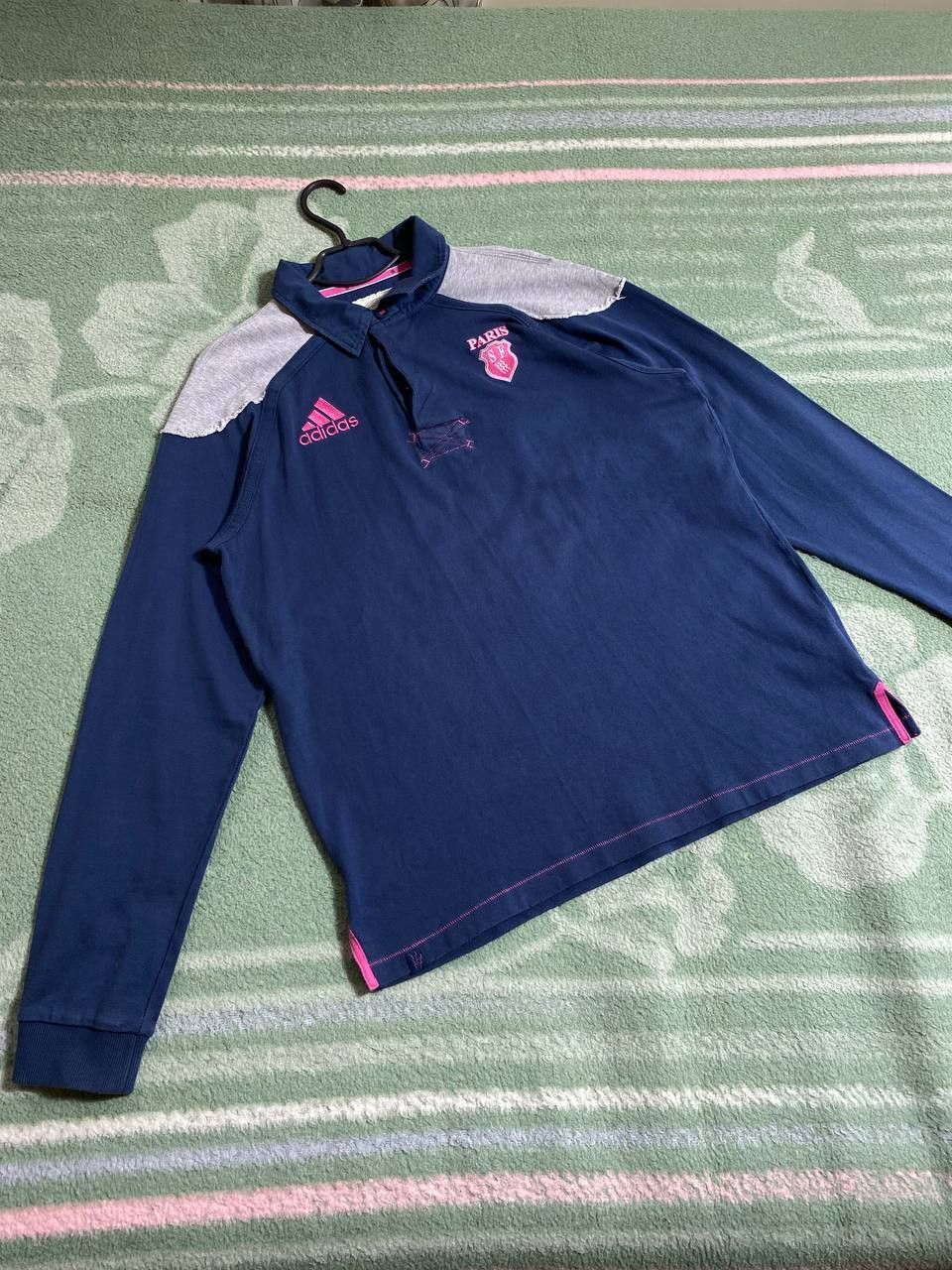 Adidas × Vintage Vintage Adidas 00s Box Big Logo Navy Crewneck Sweatshirt Size US XXL / EU 58 / 5 - 7 Thumbnail
