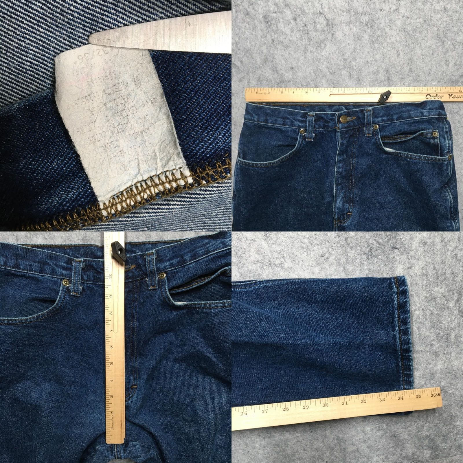 Denime VINTAGE Draggin Jeans Mens Jeans 32x33 Blue Reinforced Motorcycle Riding Denim 90s Mens Size US 32 / EU 48 - 9 Thumbnail