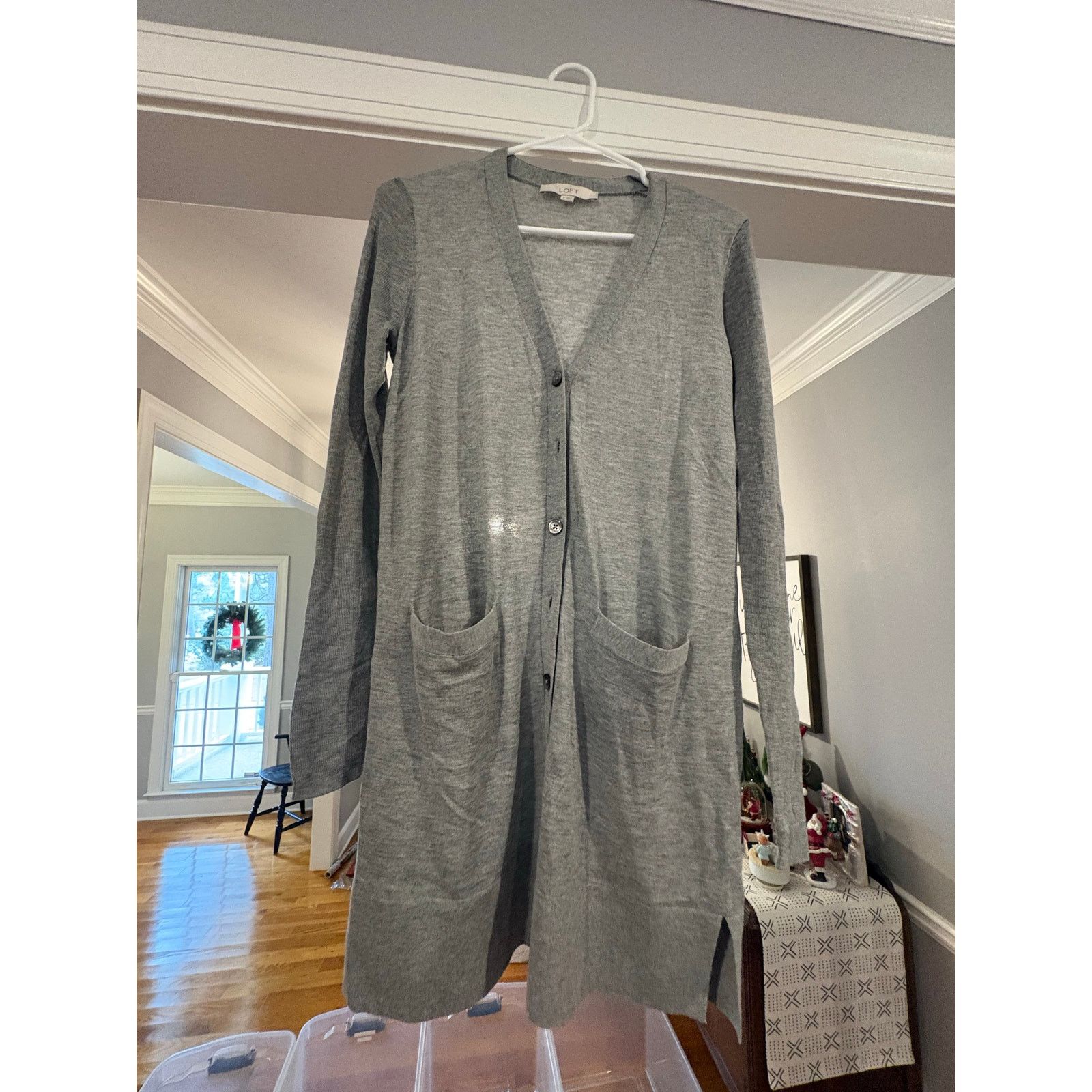 Loft LOFT Women’s Gray Longline Cardigan Size Small Button Front Size S / US 4 / IT 40 - 2 Thumbnail