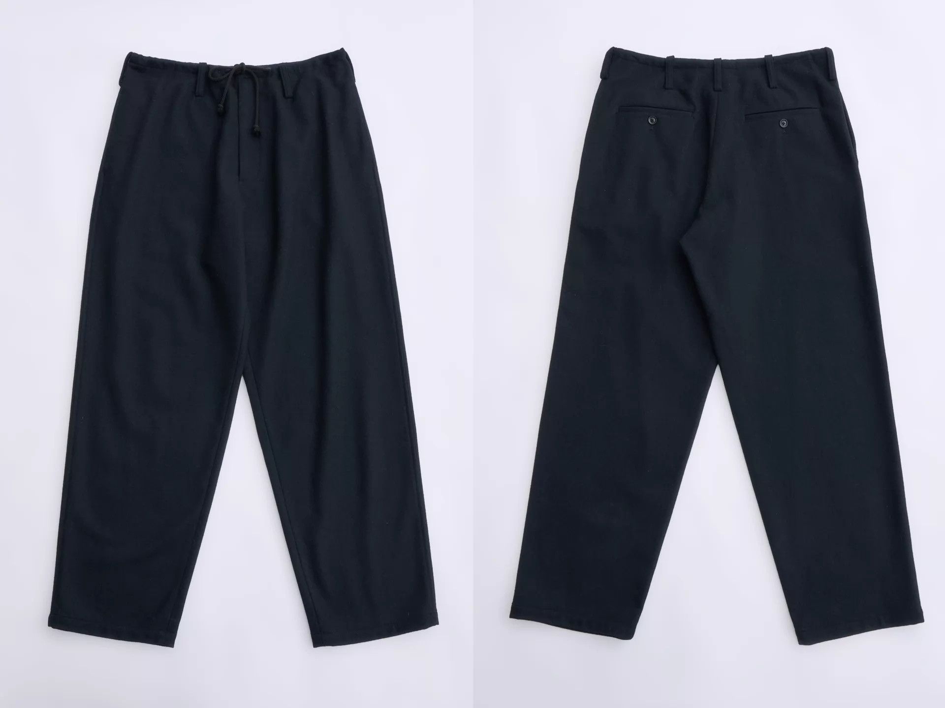 Yohji Yamamoto YOHJI YAMAMOTO 2015AW Black Wool Drawstring Pants Size US 29 - 7 Thumbnail