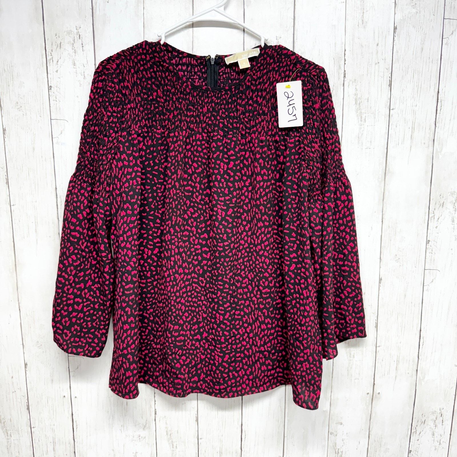 Michael Kors Michael Kors Top Women Sz Small Long Sleeve Smocked Blouse Size S / US 4 / IT 40 - 1 Thumbnail