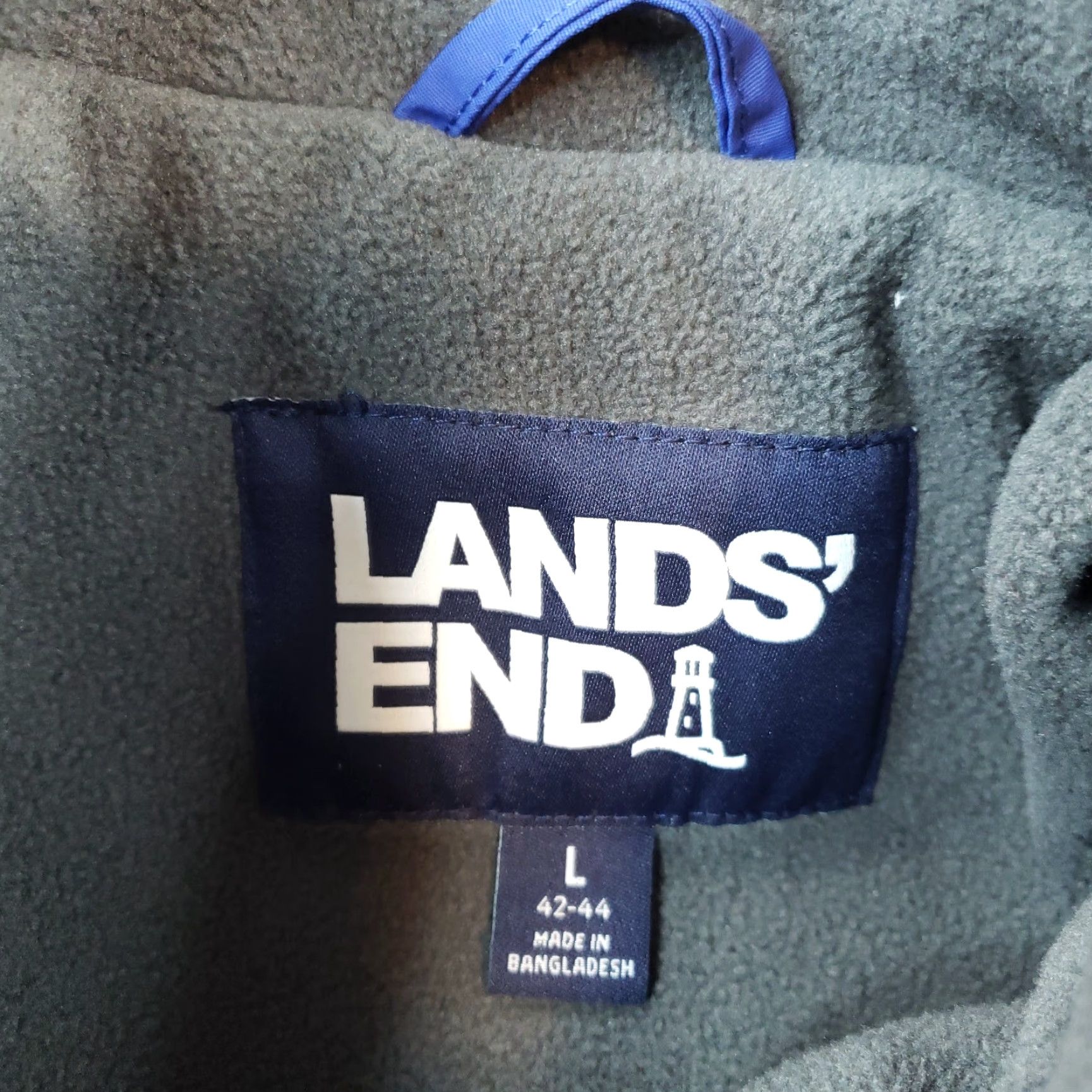 Lands' End Lands End Mens Blue Bomber Jacket Full Zip Winter Softshell Lined Water Resistant Large Size US L / EU 52-54 / 3 - 5 Thumbnail