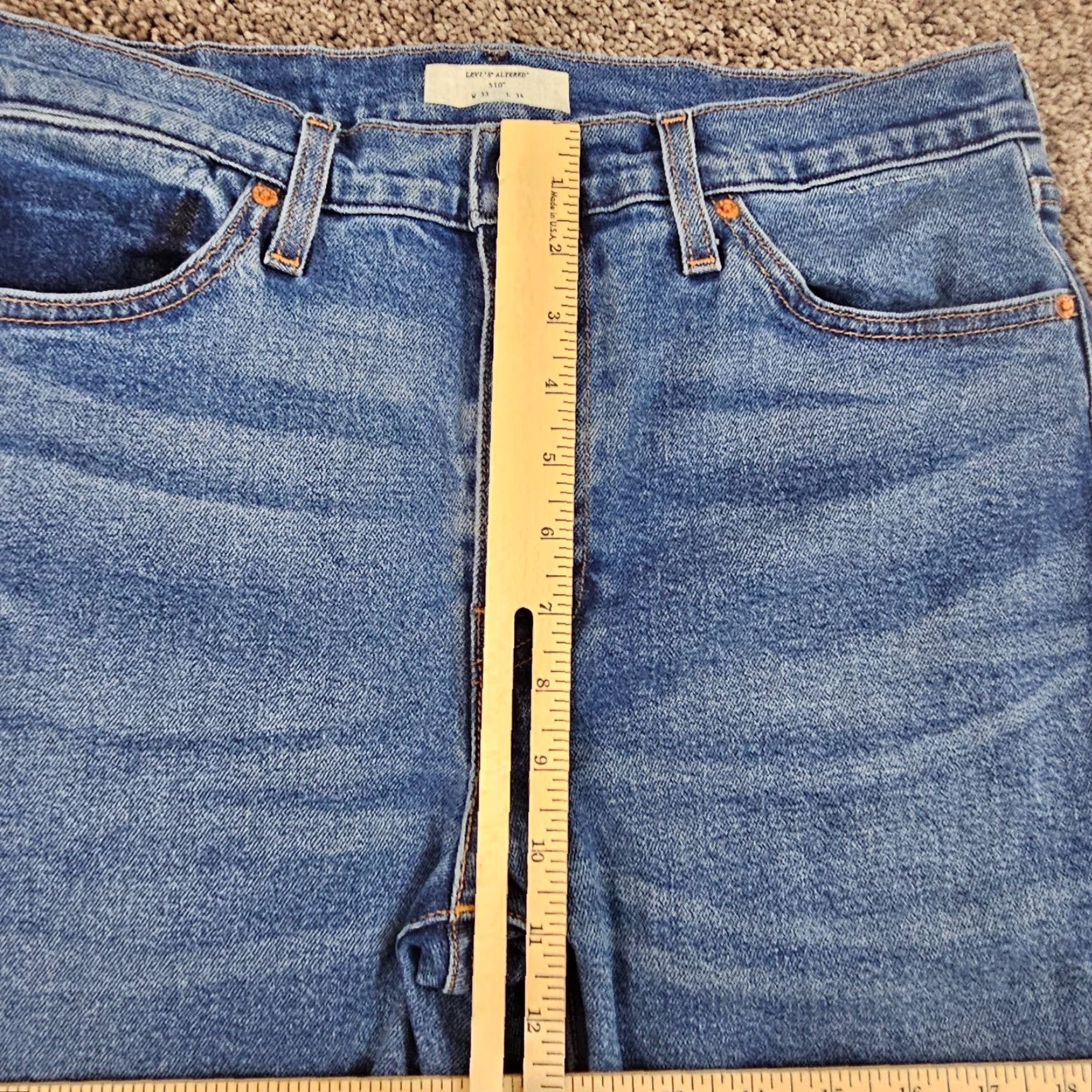 Levi's Levi's 510 Jeans Mens 33 (31x34) Slim Skinny Leg Stretch Blue Denim Size US 31 - 4 Thumbnail