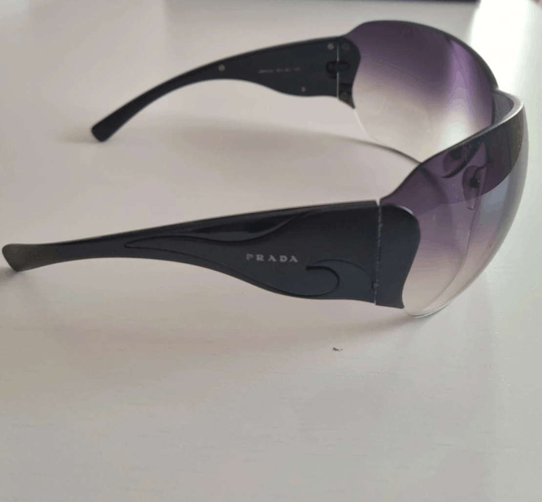 Prada PRADA 2004 Sunglasses Rimless Sport Metal Frame Shield Size ONE SIZE - 1 Thumbnail
