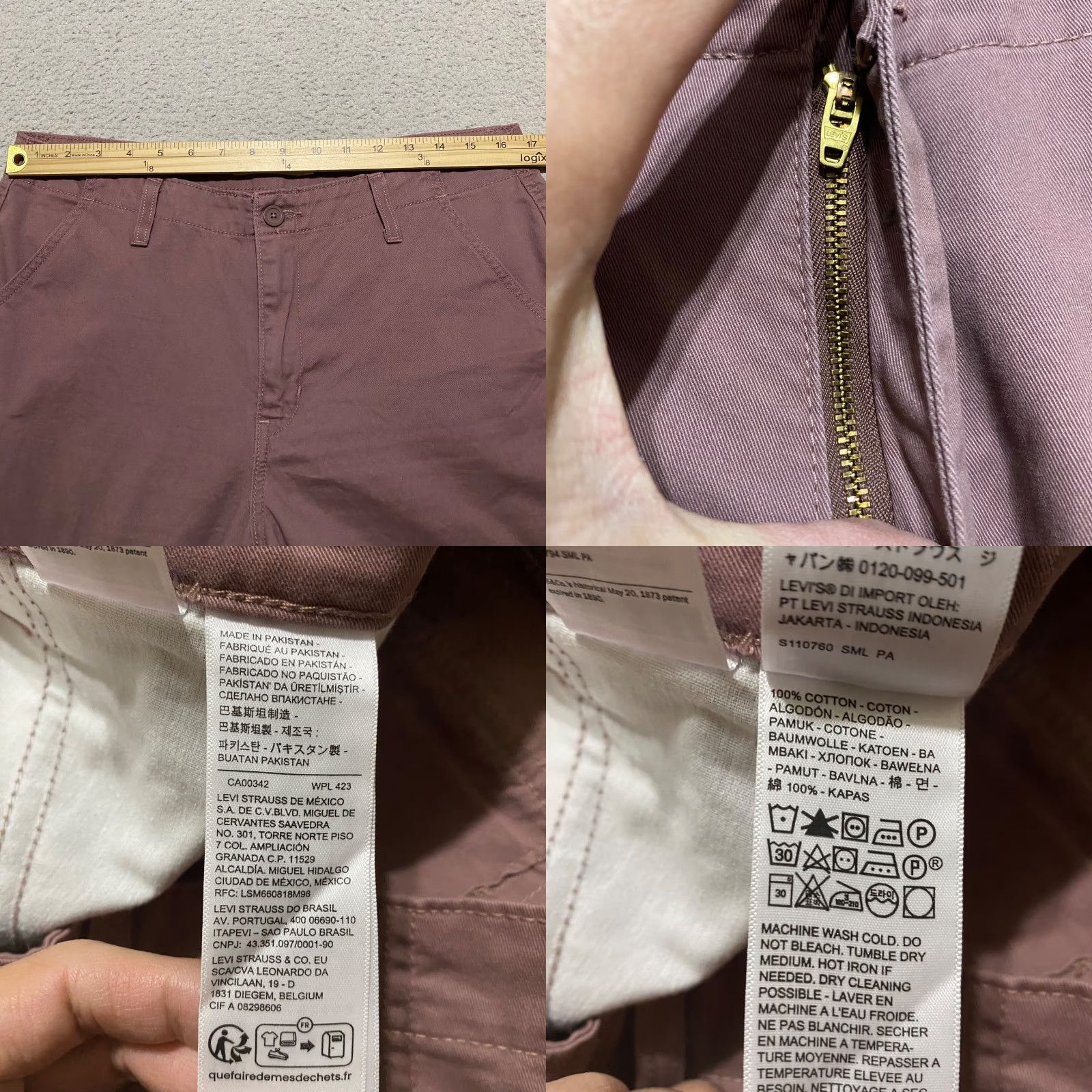 Levi's VINTAGE Levi's Jeans Womens 30 Pink 90s High Rise Cargo 5-Pocket Hip Hop 90s Theme Mens Womens Size 30" / US 8 / IT 44 - 8 Thumbnail
