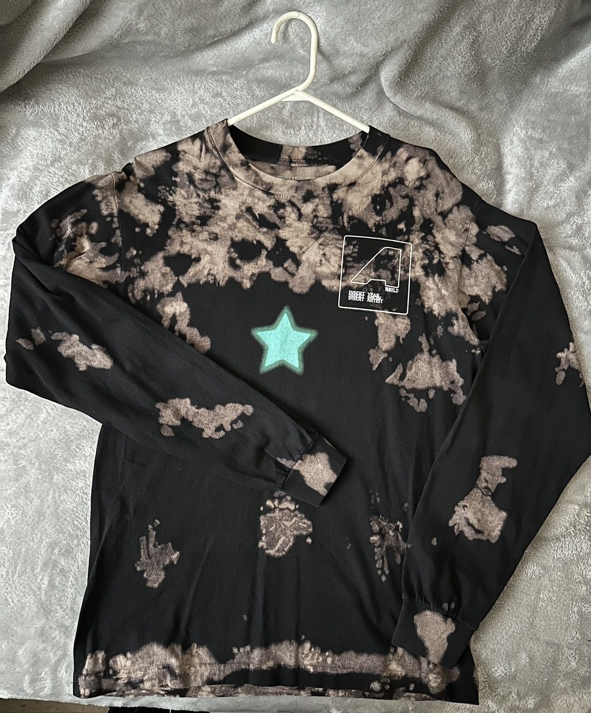 image of Travis Scott L/s Tye Dye Tee Nyc Edition in Black Brown, Men's (Size Small)