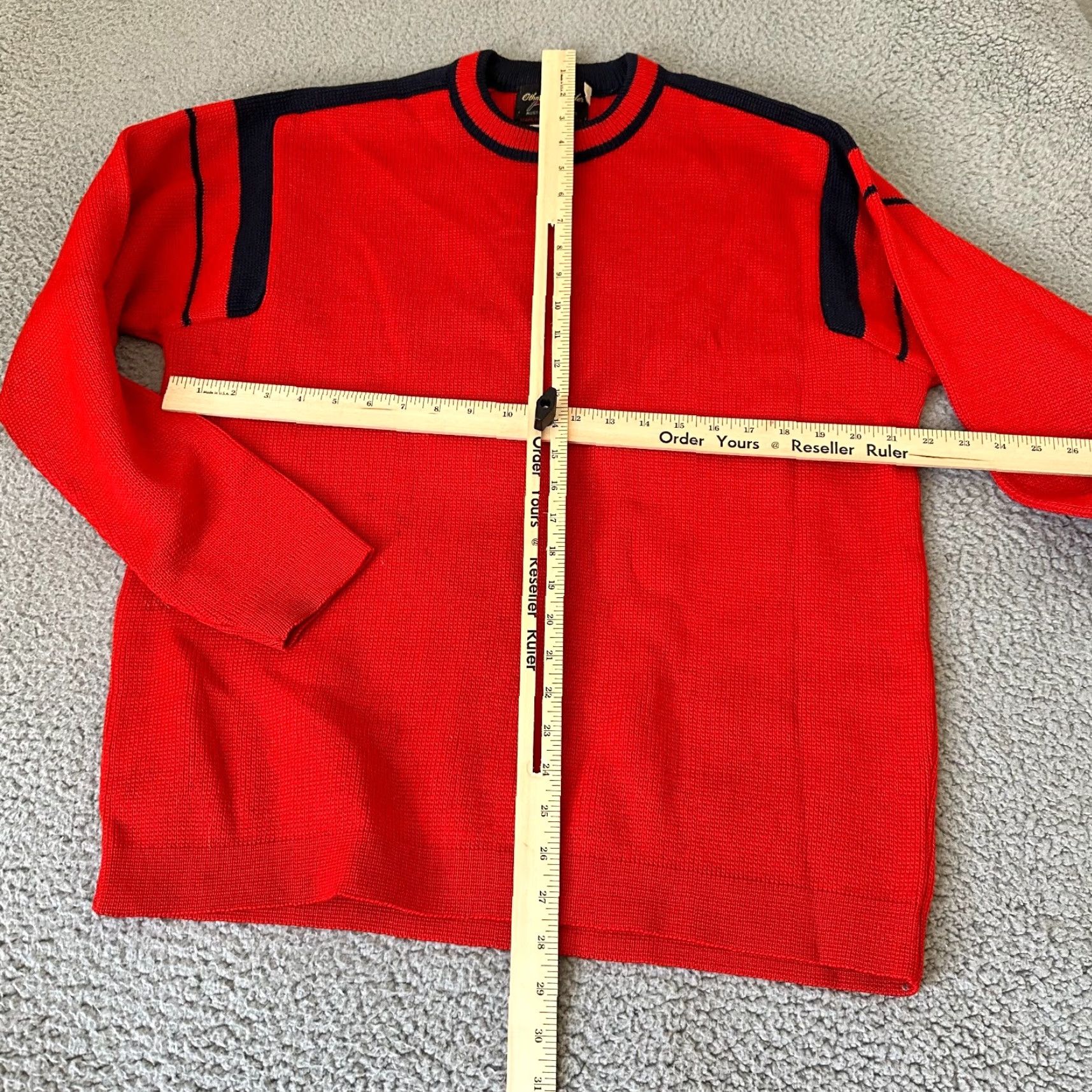 Sears VINTAGE Sears Sweater Mens XL Red Wool Knit Crew Neck Pullover Golf Athletic 100% Size US XL / EU 56 / 4 - 7 Thumbnail