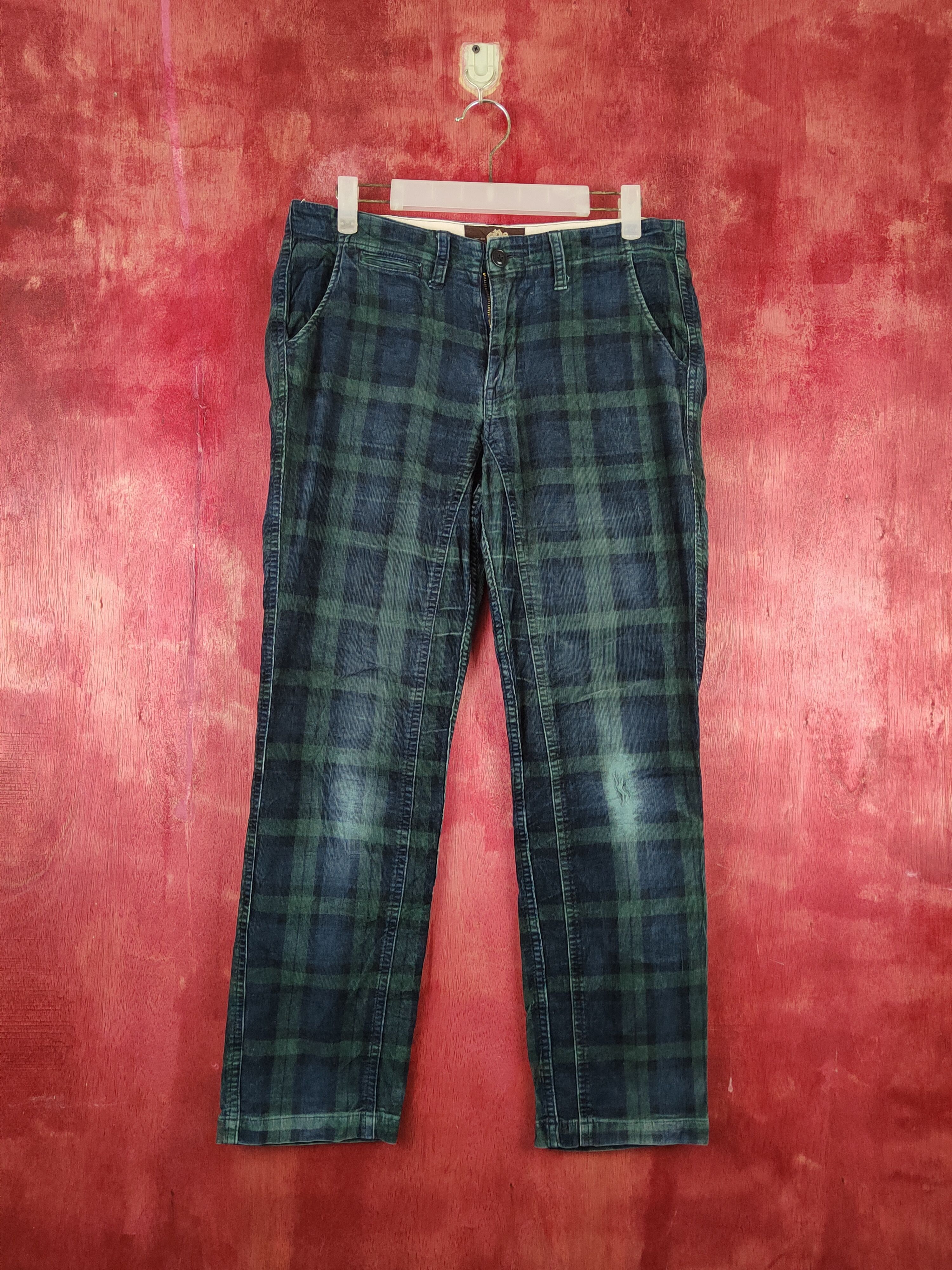 image of Corduroi Club x Vintage Lodge Dark Blue Vintage Ripped Corduroy Pants S1708, Men's (Size 30)