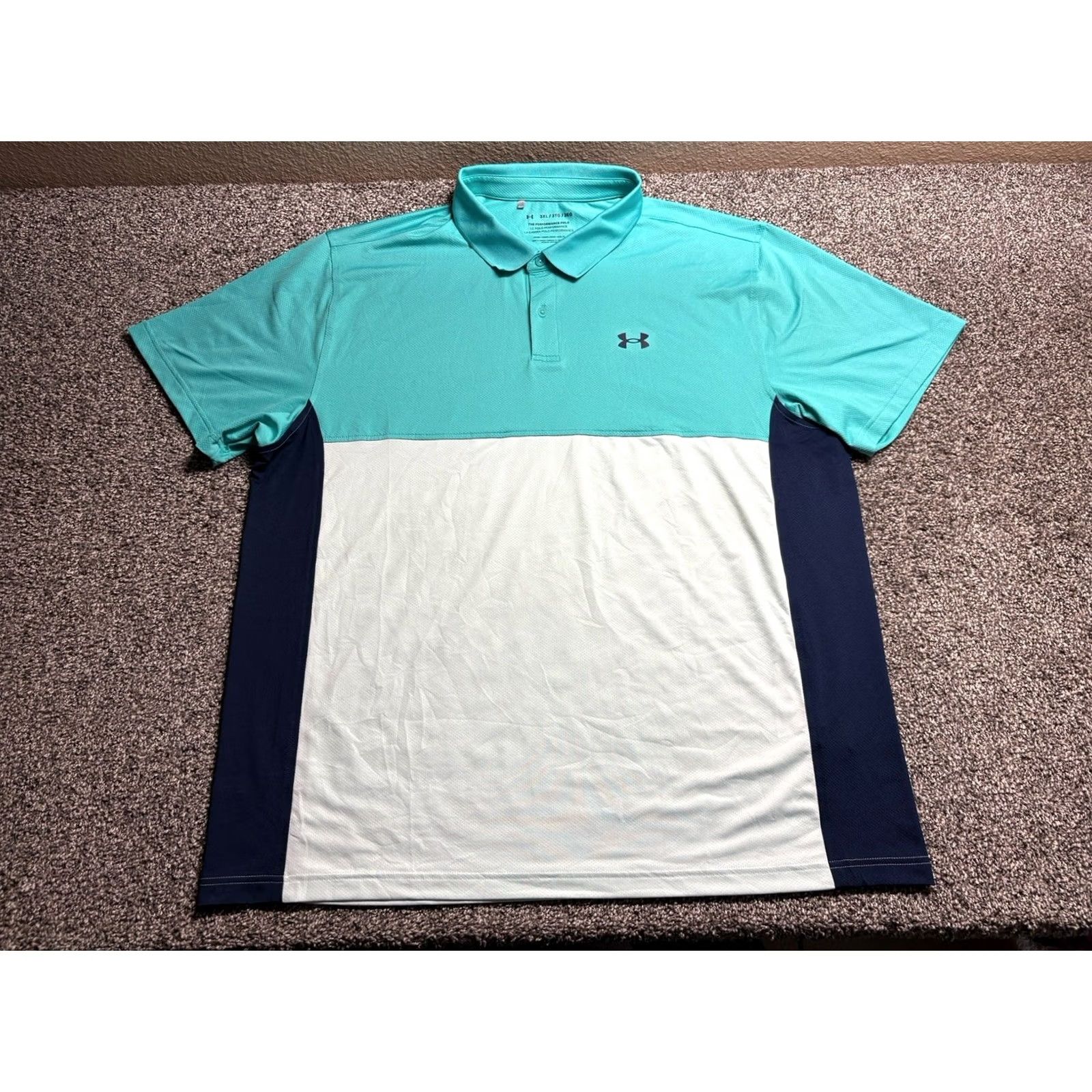 Under Armour Under Armour Performance Polo Shirt Mens 3XL Short Sleeve Colorblock Polo Shirt Mens 3XL Colorblock Blue Sports Golf Casual Activewear Mens Size US XXL / EU 58 / 5 - 2 Thumbnail