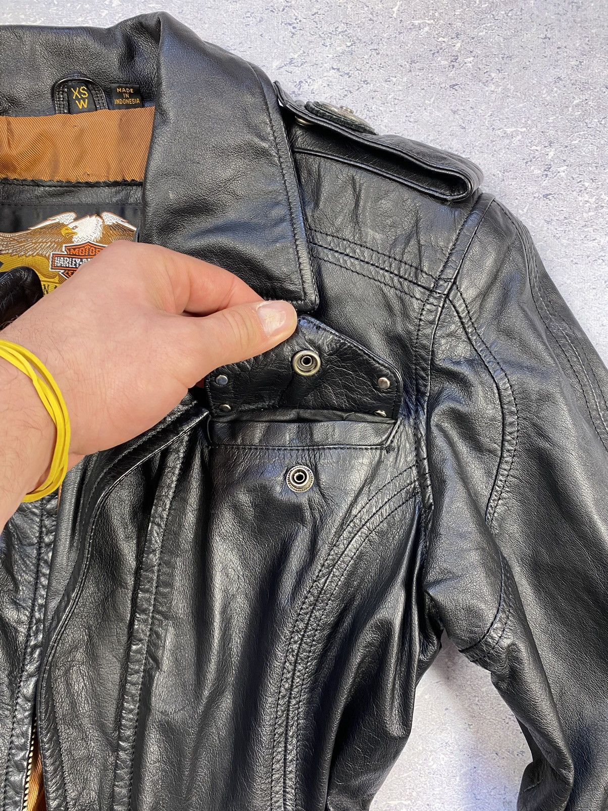 Harley Davidson × Vintage Vintage Harley Davidson Leather Jacket Size XS Size XS / US 0-2 / IT 36-38 - 11 Thumbnail
