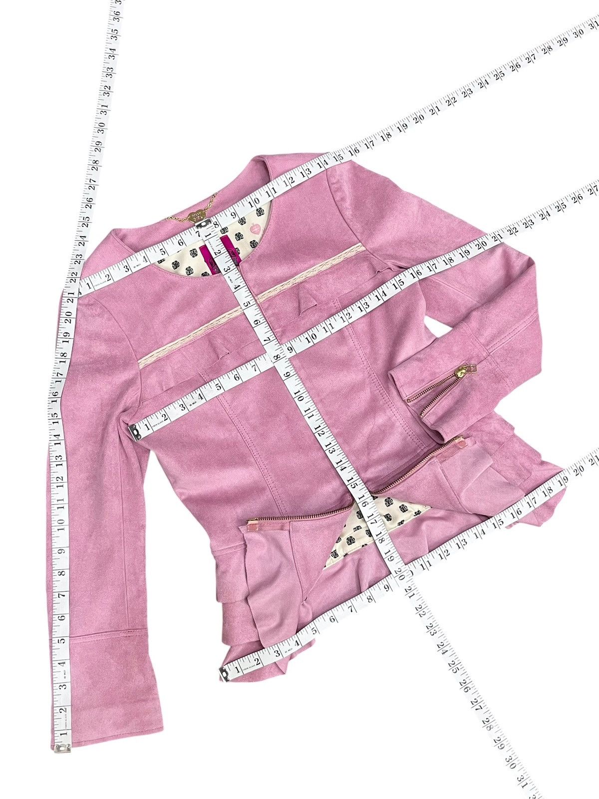 Anna Sui Dolly Girl by Anna Sui Frill Ruffle FauxSuede Jacket Archive Size XS / US 0-2 / IT 36-38 - 14 Thumbnail