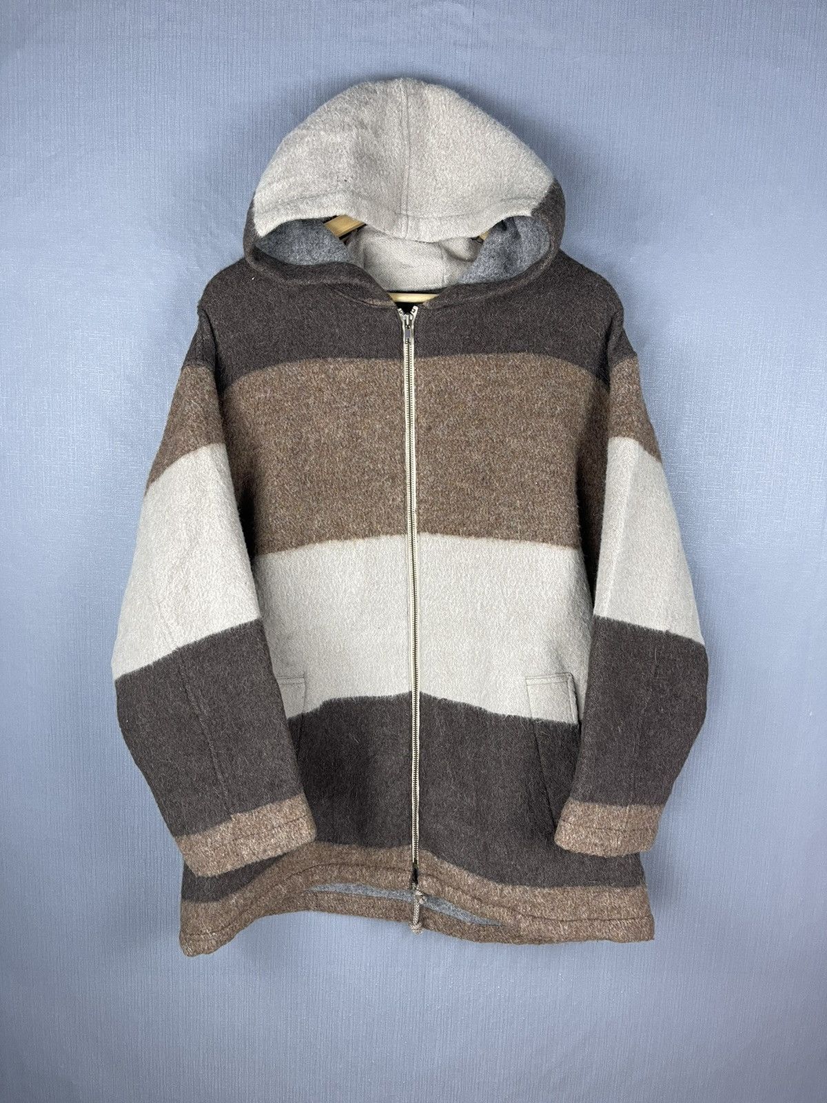 image of Scapa Sports x Vintage Scapa Of Scotland Color Block Mohair Wool Jacket in Brown, Men's (Size XL)