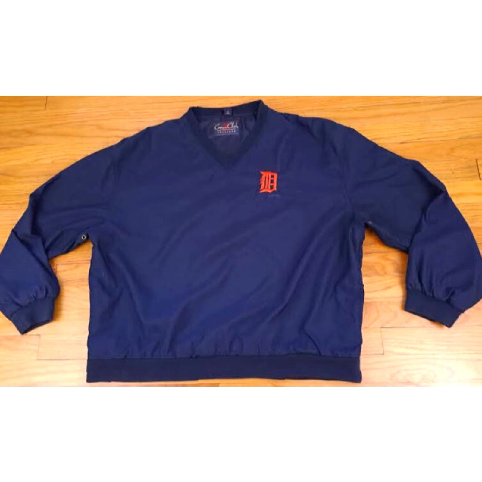 Vintage VINTAGE Crown Club Detroit Tigers Windbreaker Jacket XL Navy Blue 90s Embroidered Pockets Mens Golf Size US XL / EU 56 / 4 - 3 Thumbnail
